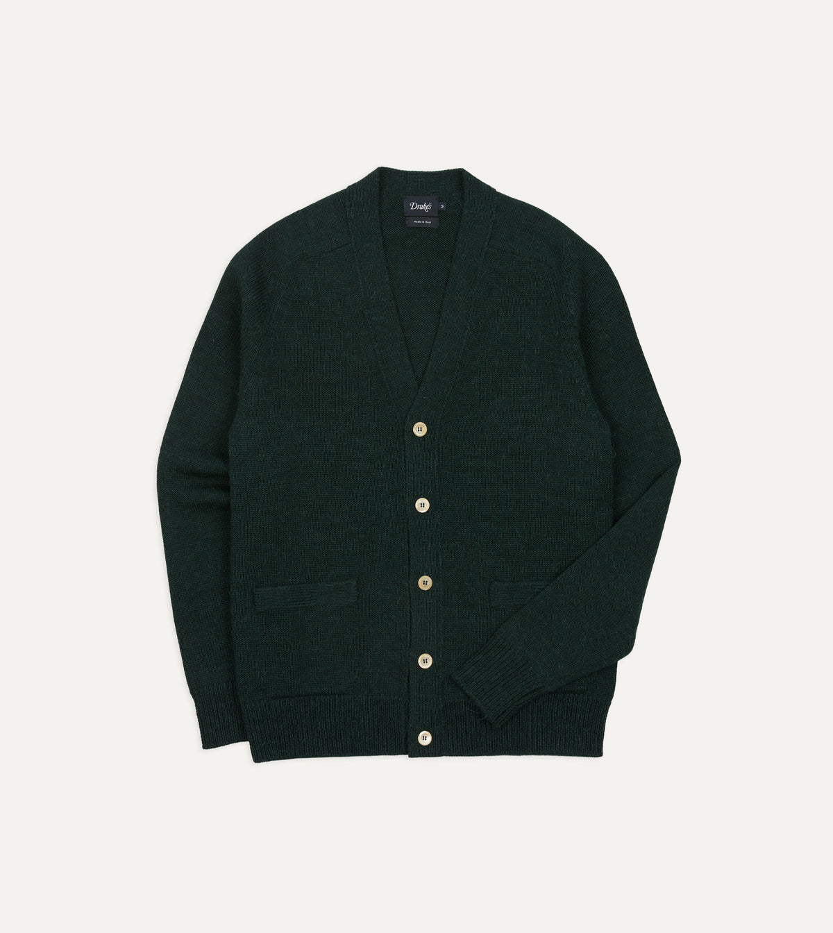 Green Wool-Alpaca 6 Button Cardigan