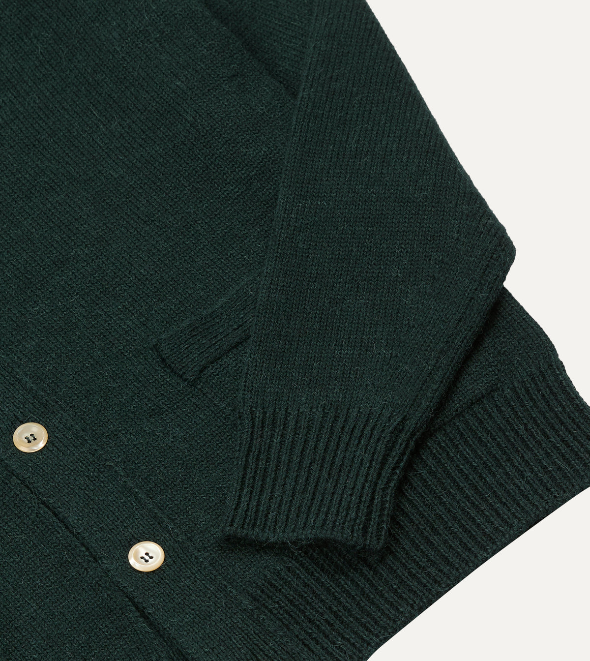 Green Wool-Alpaca 6 Button Cardigan