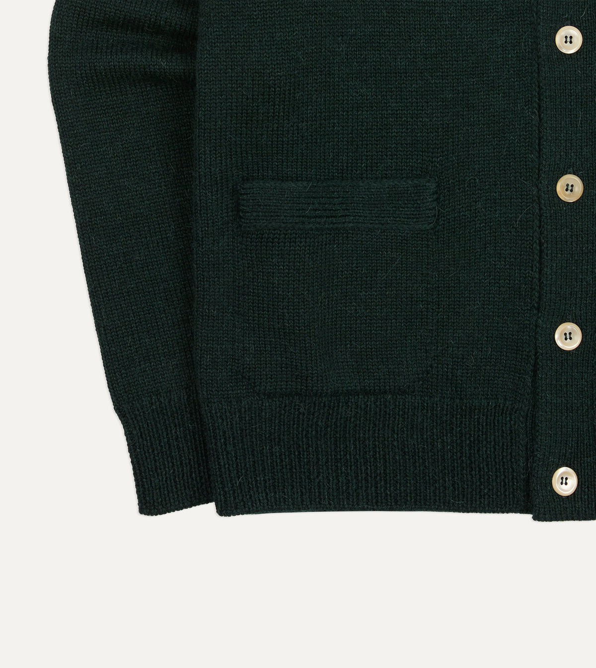 Green Wool-Alpaca 6 Button Cardigan