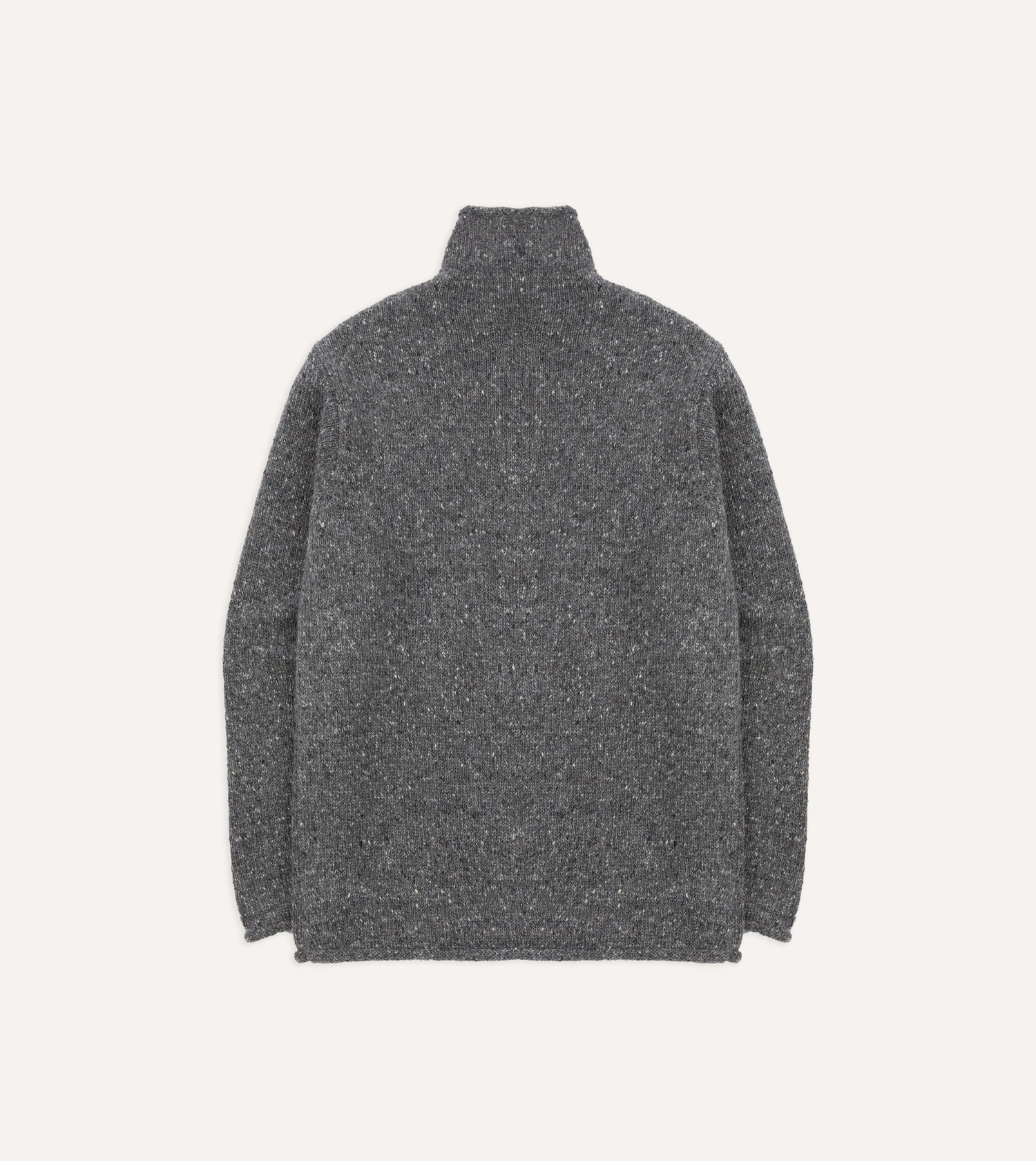 Grey Marl Mohair Wool Mock Neck Jumper