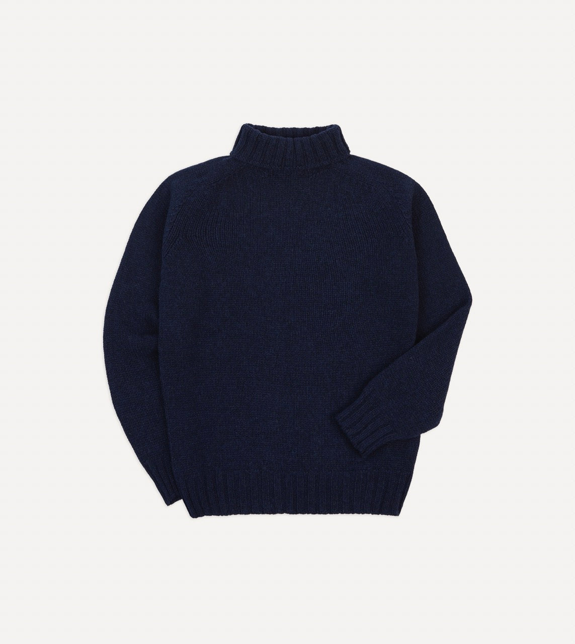 Navy Lambswool Submariner Roll Neck Jumper