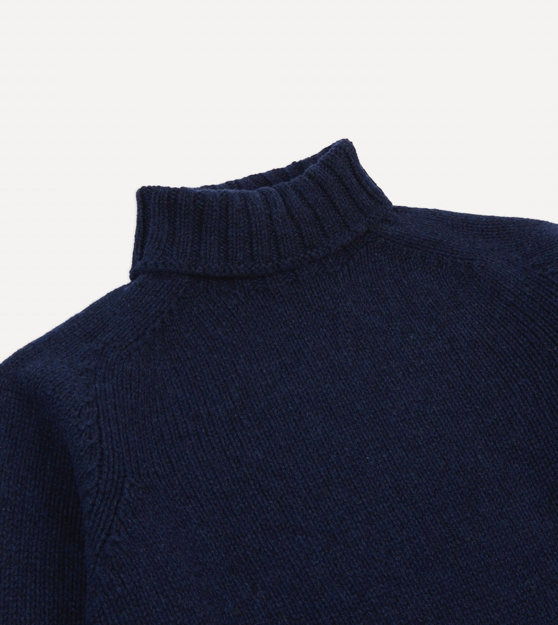 Navy Lambswool Submariner Roll Neck Jumper