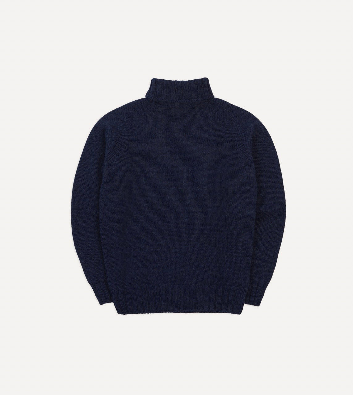 Navy Lambswool Submariner Roll Neck Jumper