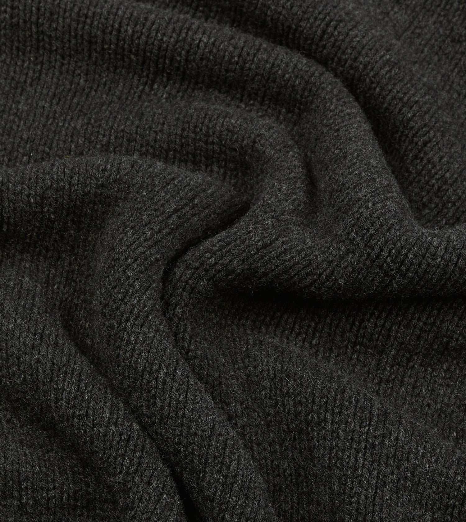 Charcoal Lambswool Submariner Roll Neck Jumper