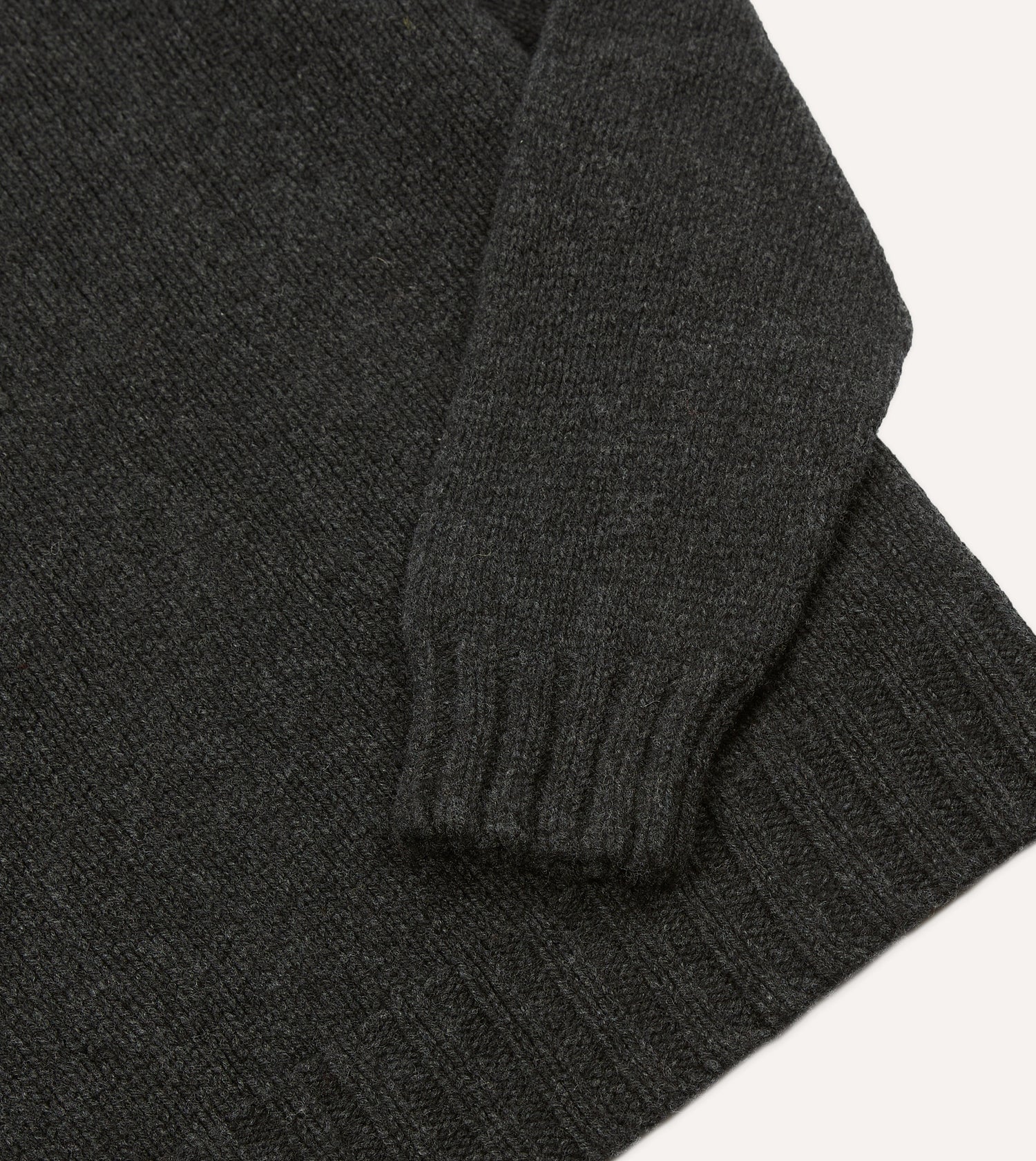Charcoal Lambswool Submariner Roll Neck Jumper