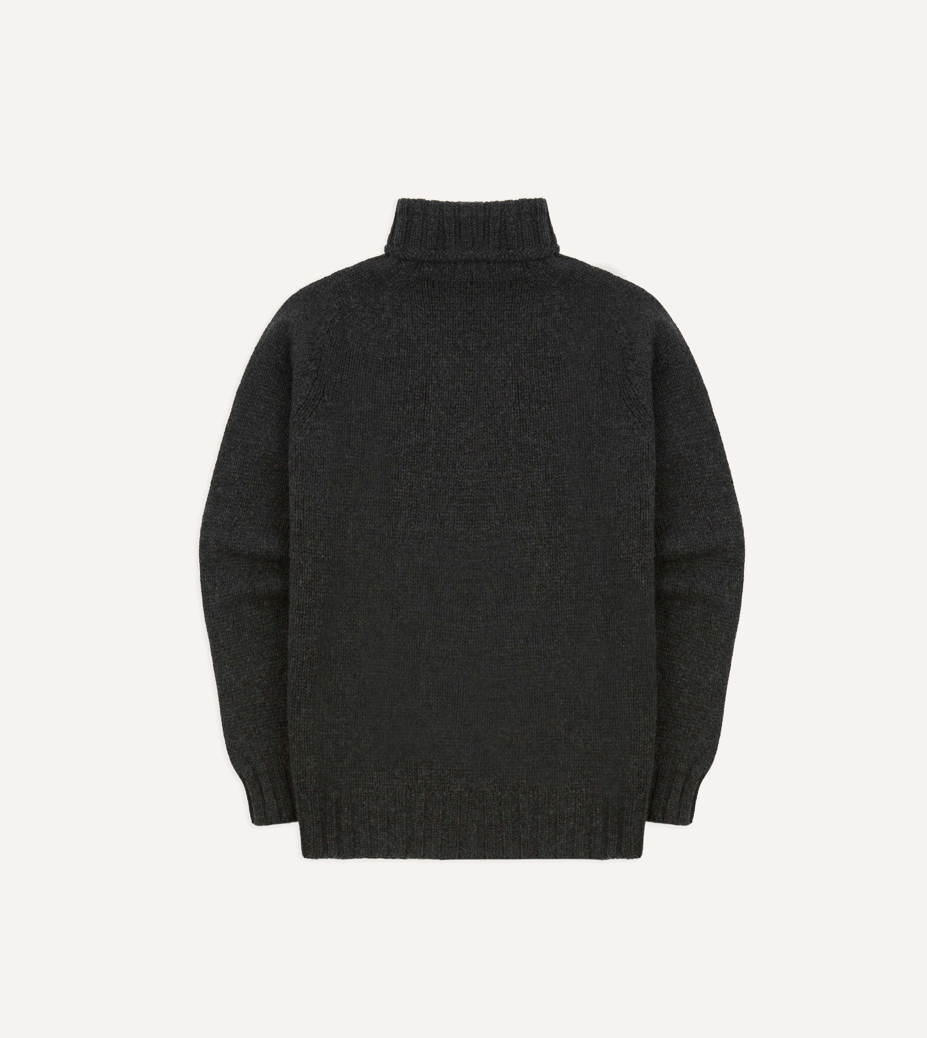 Charcoal Lambswool Submariner Roll Neck Jumper