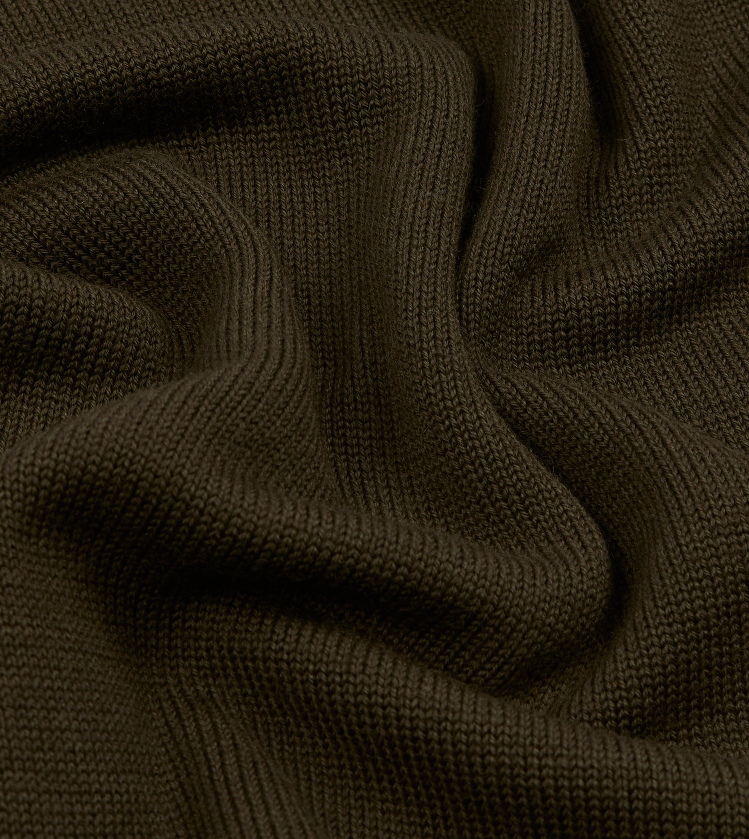 Olive Wool Mock Neck Jumper