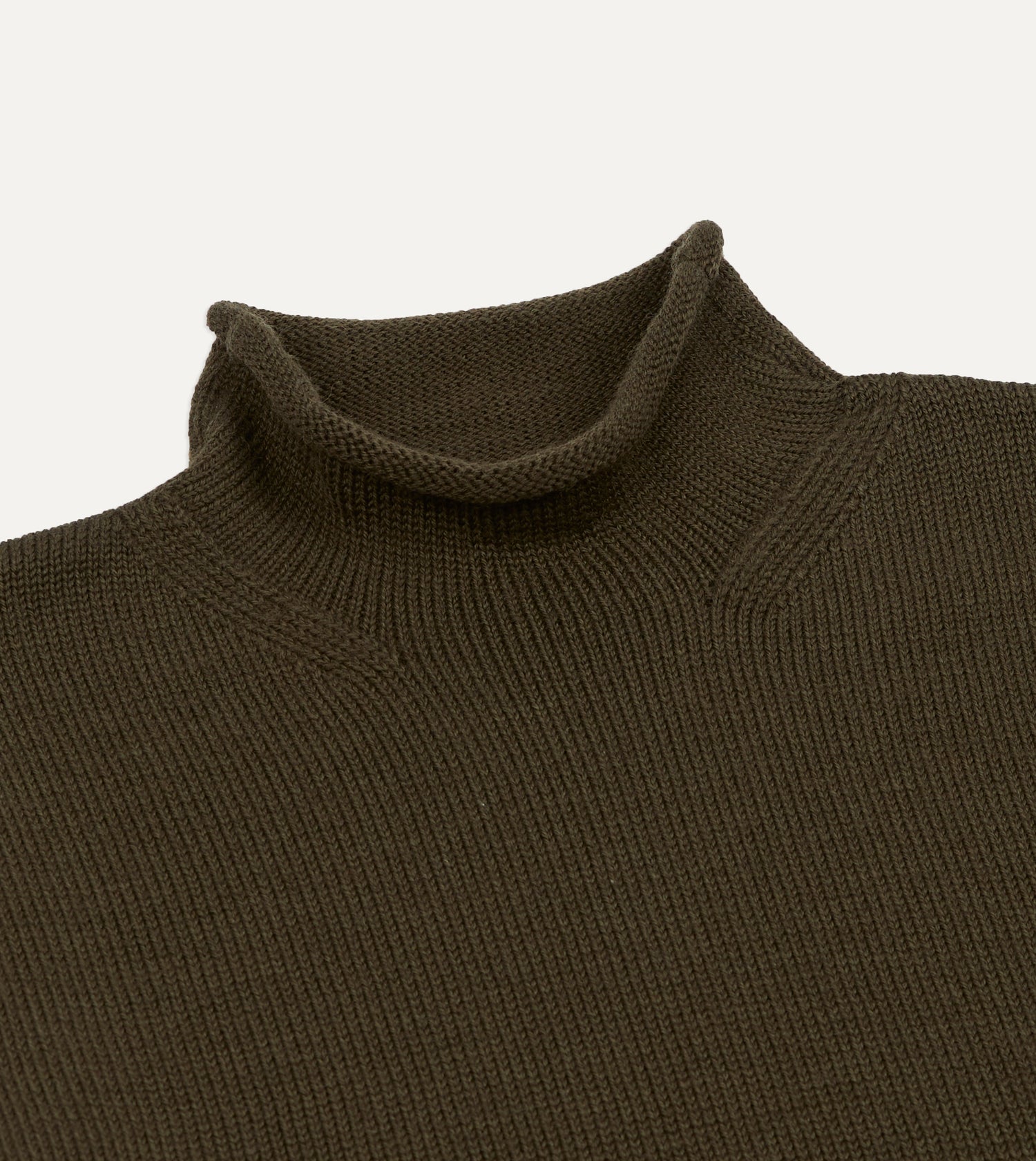 Olive Wool Mock Neck Jumper
