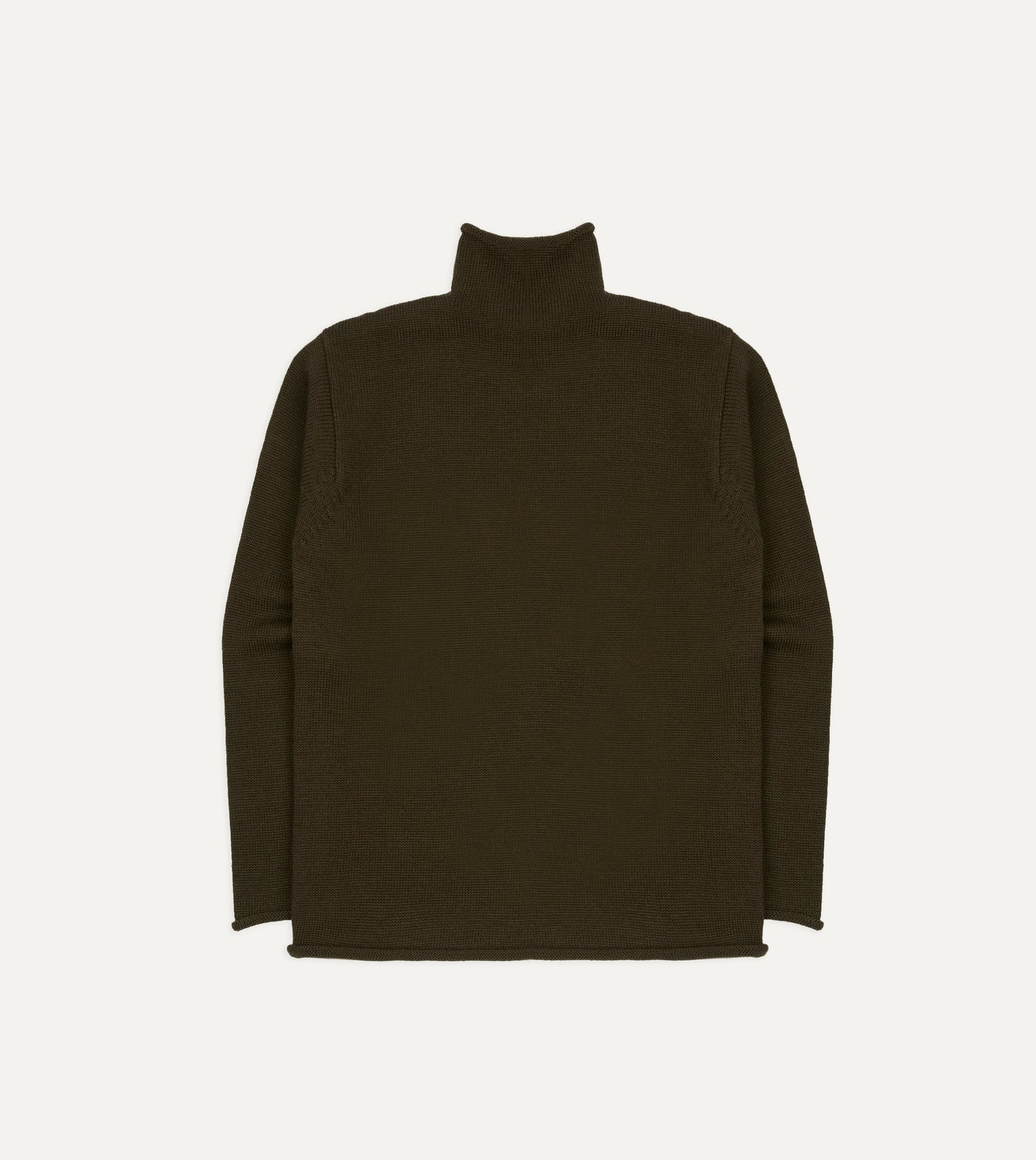 Olive Wool Mock Neck Jumper