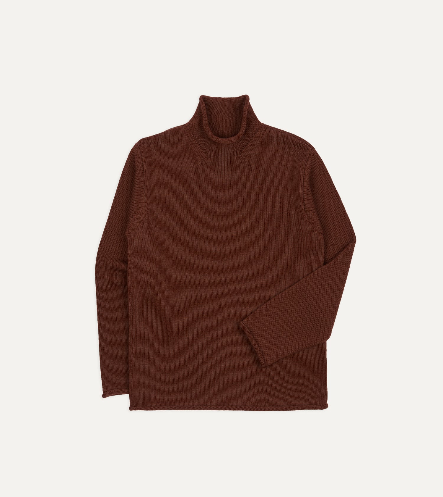 Burgundy Wool Mock Neck Jumper