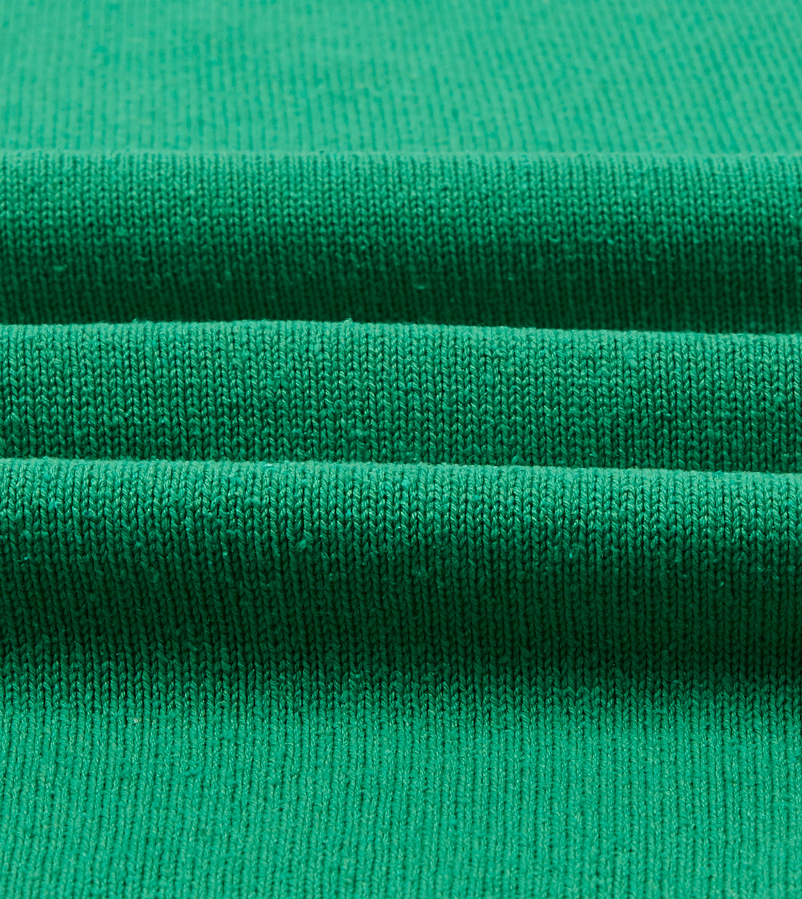 Green Knitted Silk Short-Sleeve Polo Shirt
