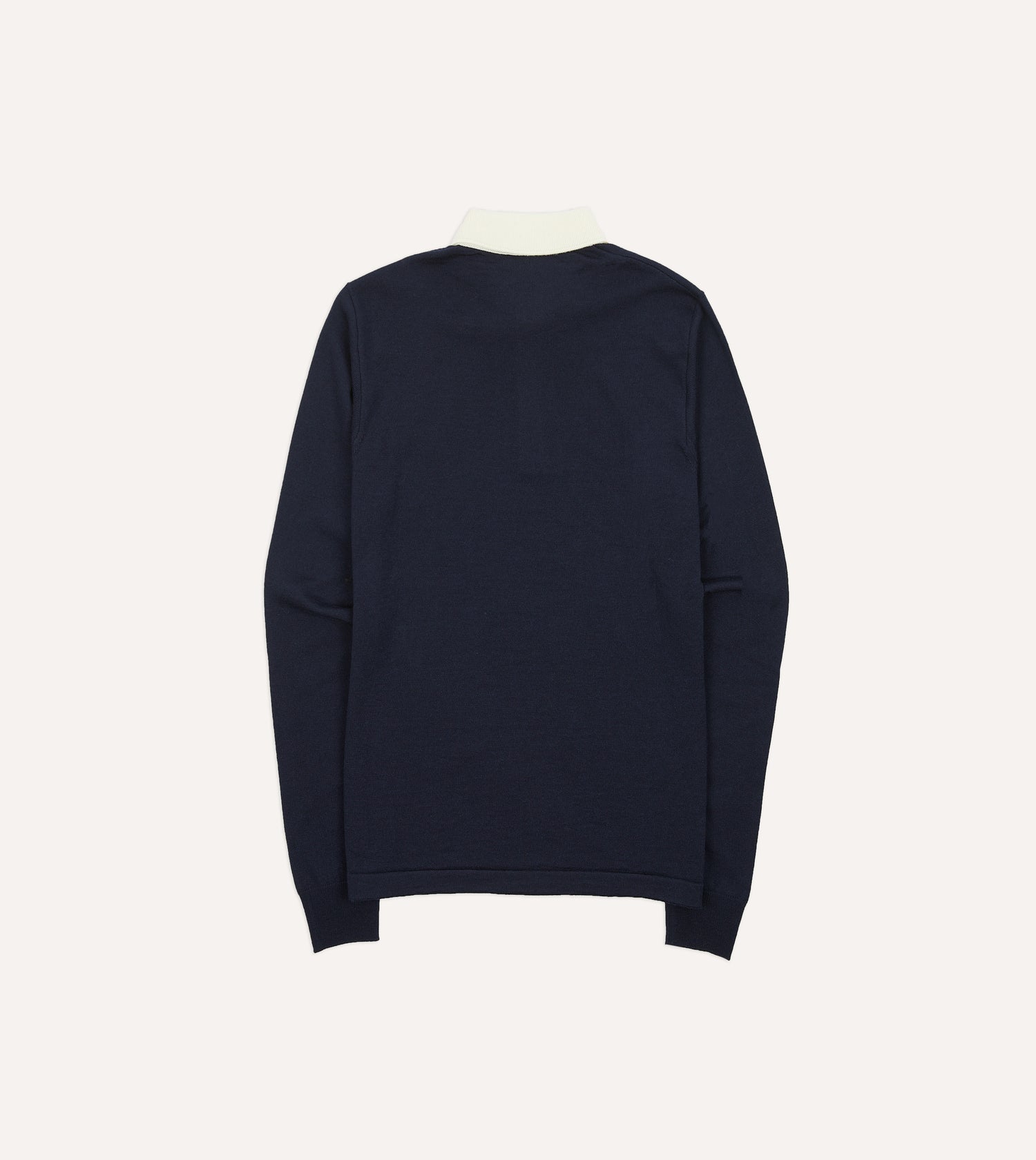 Navy Merino Wool Knitted Rugby Shirt