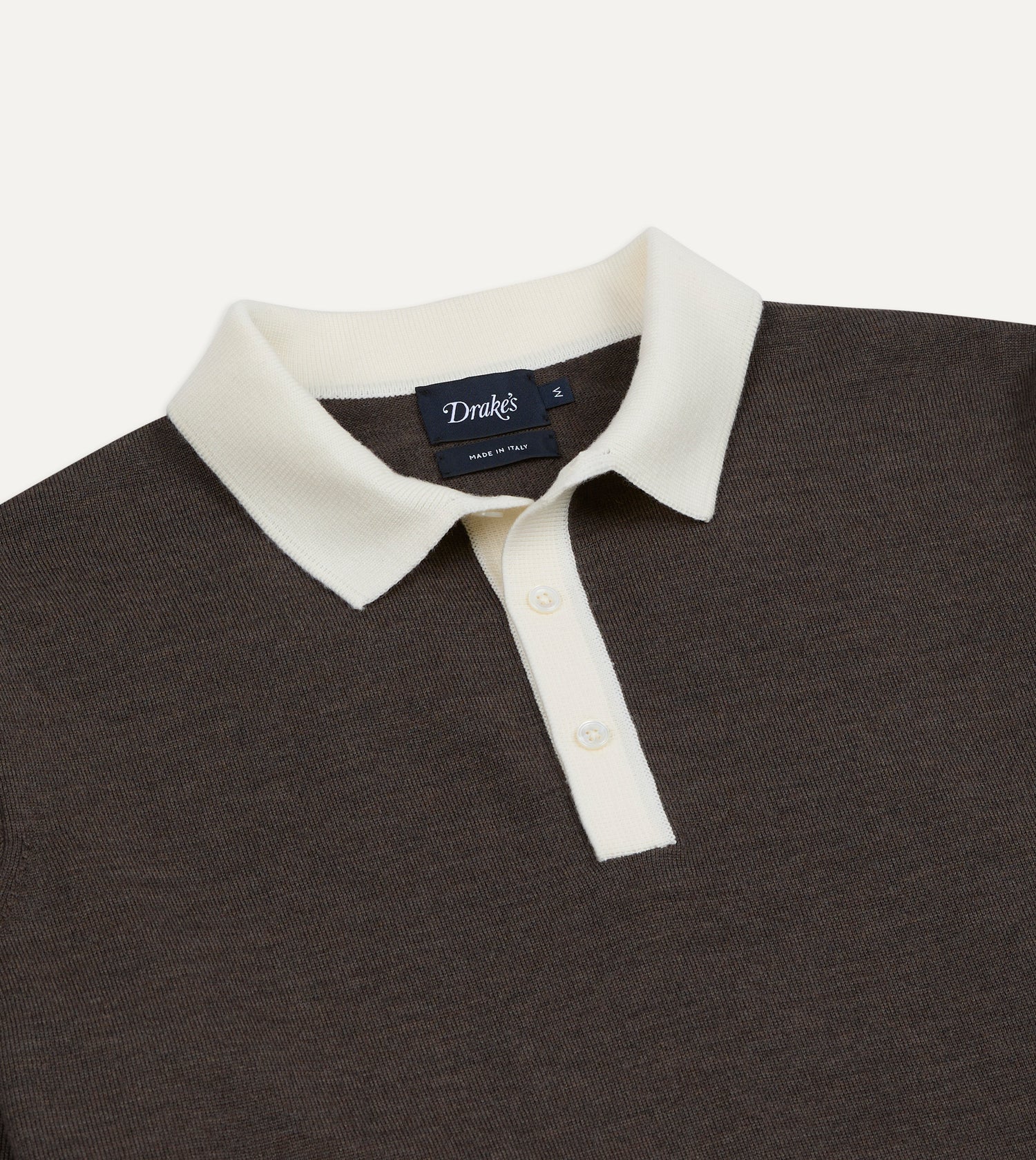 Brown Merino Wool Knitted Rugby Shirt