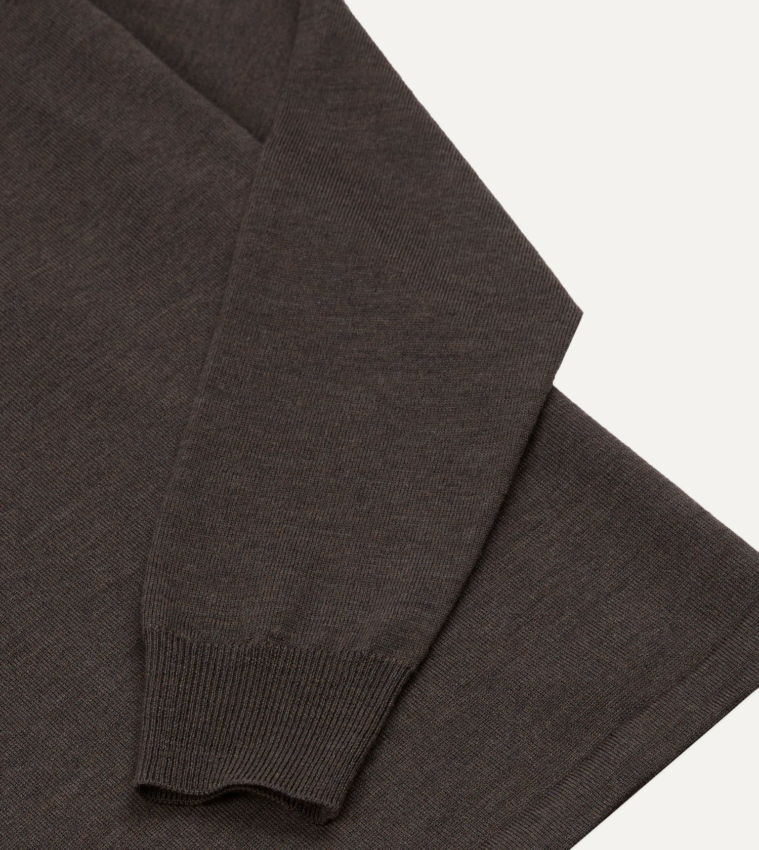 Brown Merino Wool Knitted Rugby Shirt