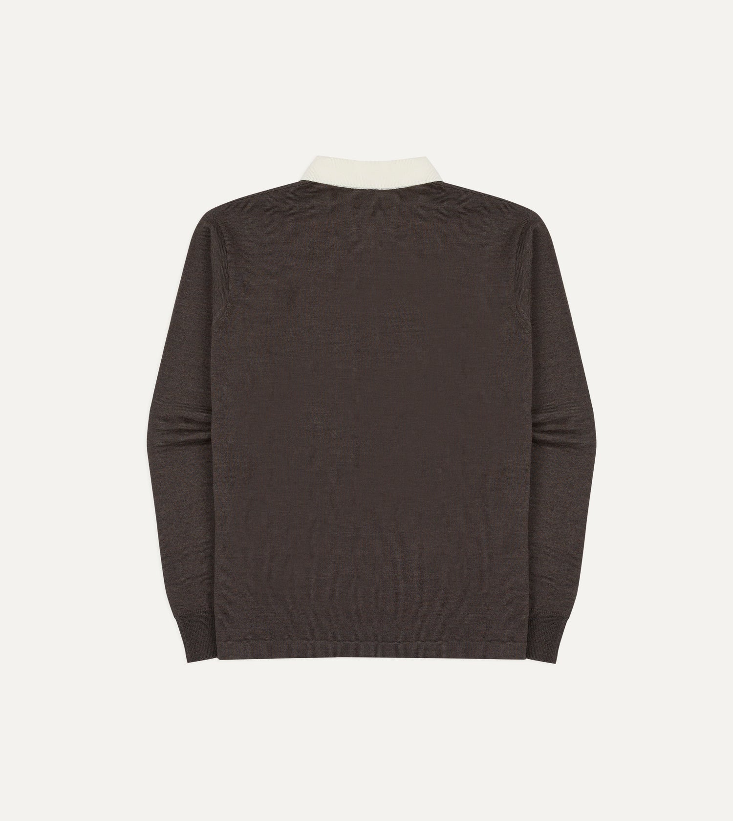 Brown Merino Wool Knitted Rugby Shirt