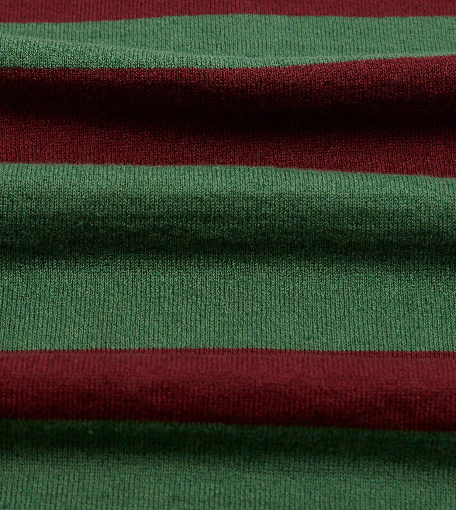 Green and Red Linen Cotton Knitted Rugby Shirt