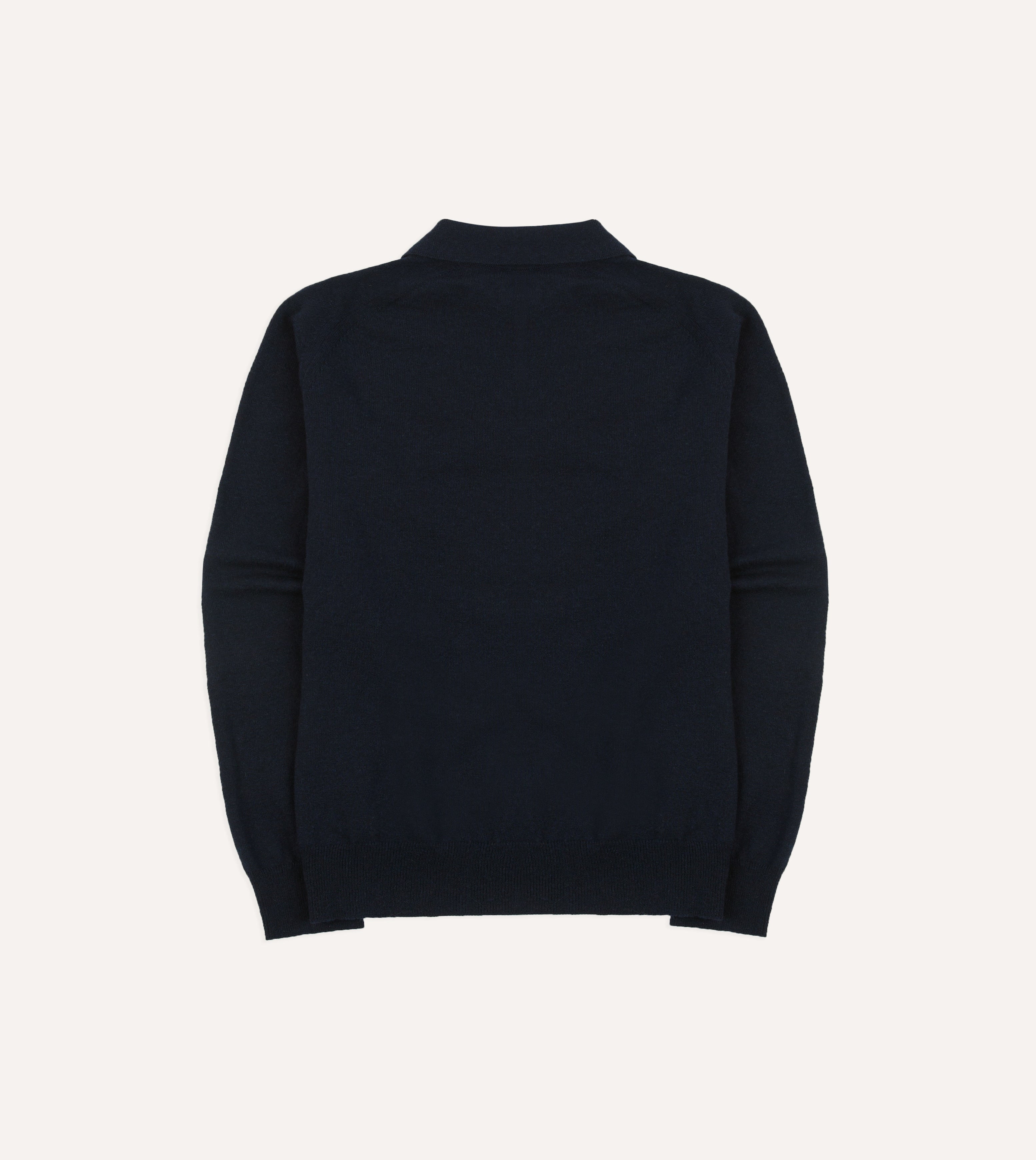 Navy Alpaca Wool Knitted Polo