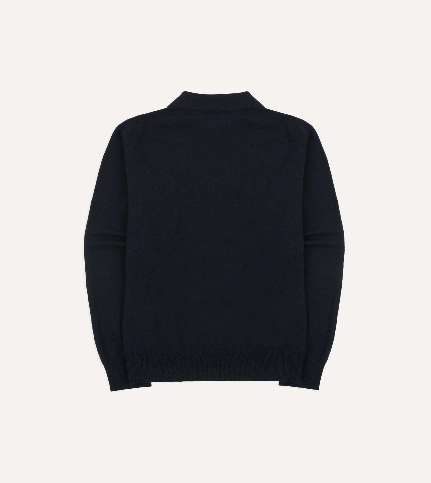 Navy Alpaca Wool Knitted Polo