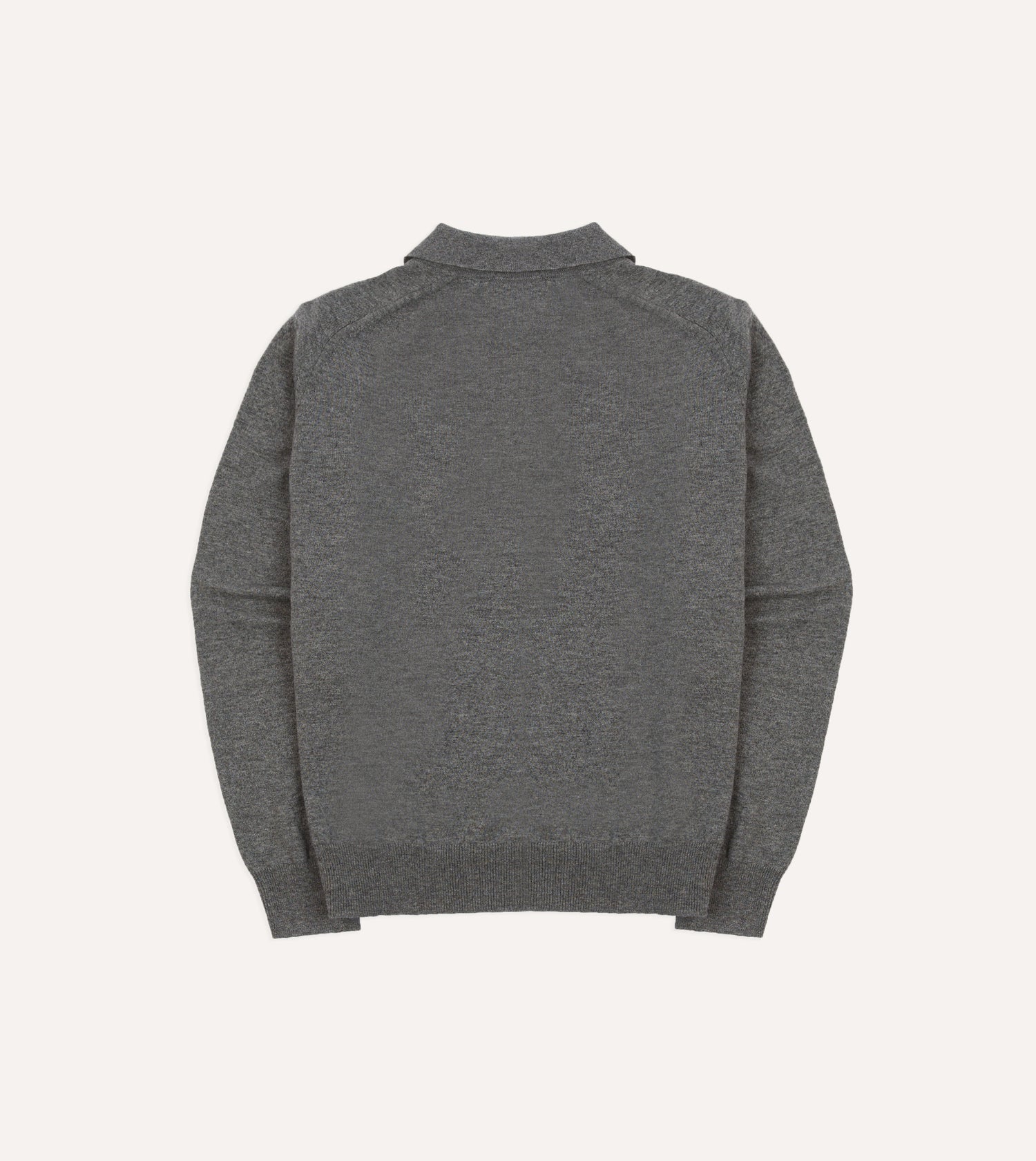 Grey Alpaca Wool Knitted Polo