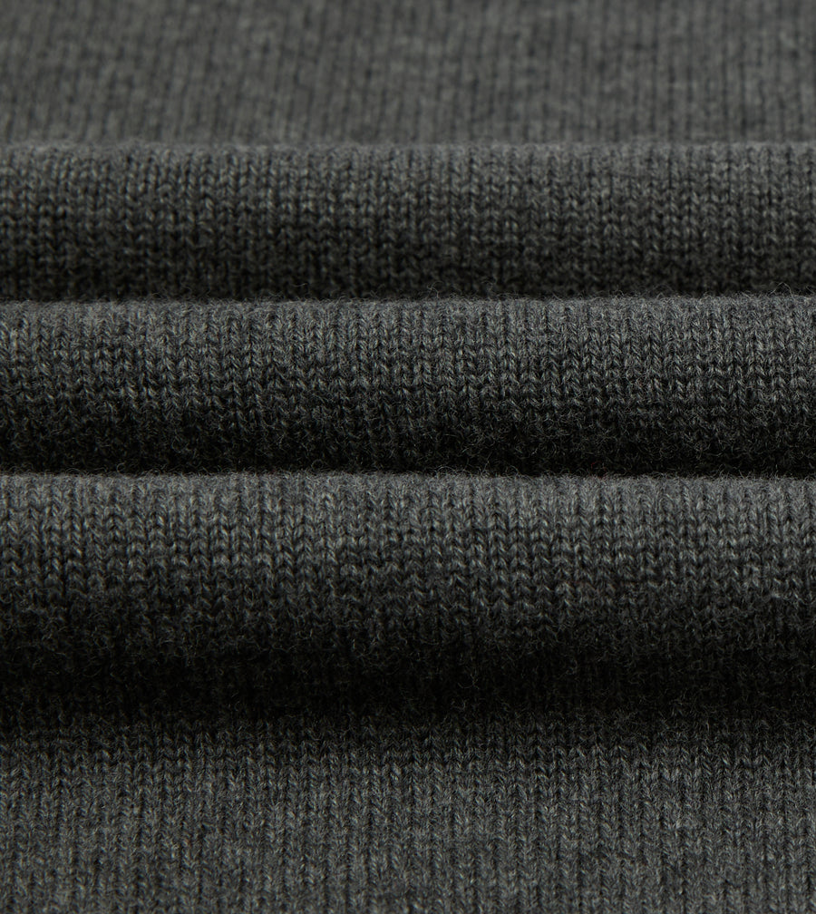 Grey Merino Wool Knitted Polo
