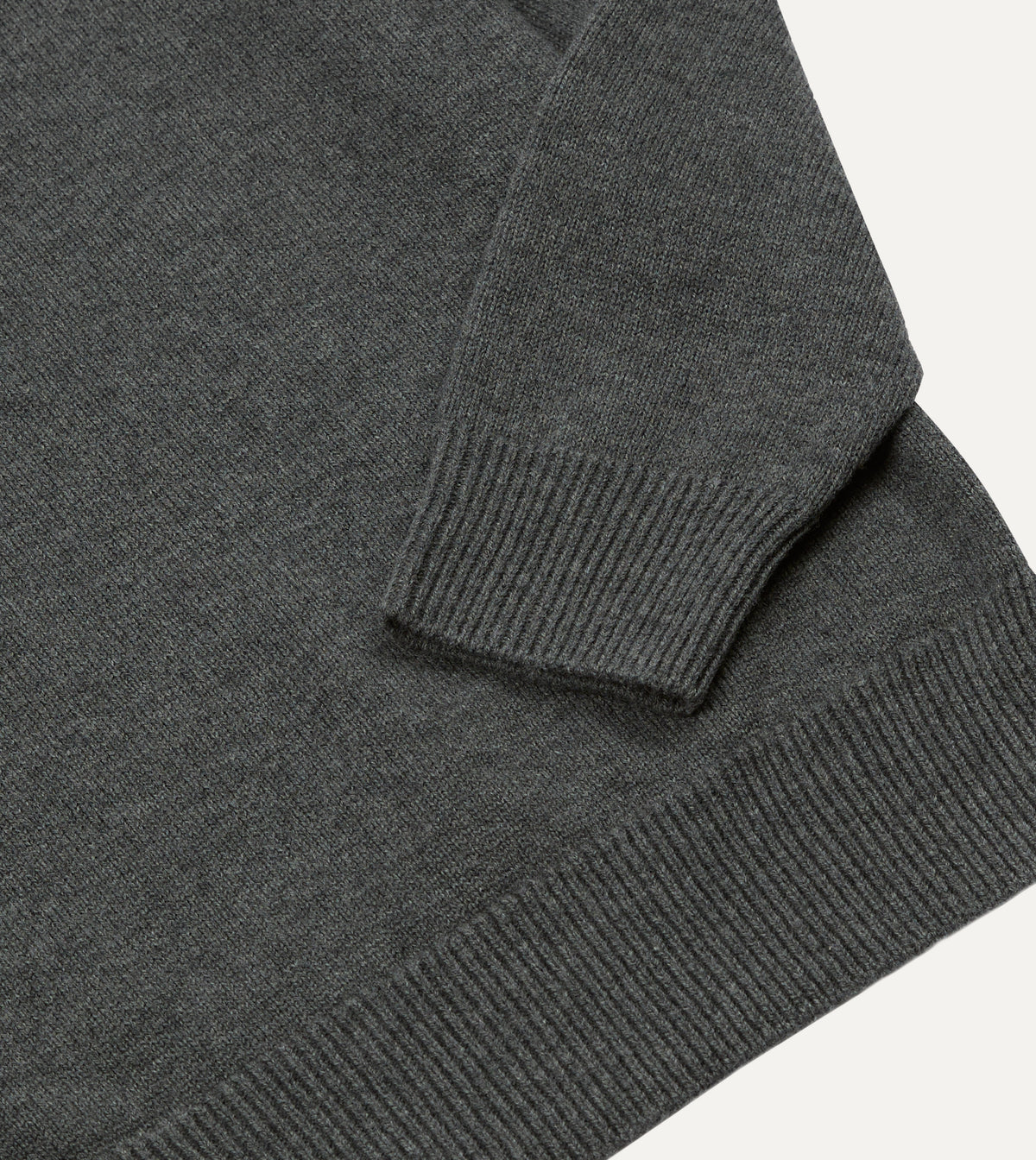 Grey Merino Wool Knitted Polo