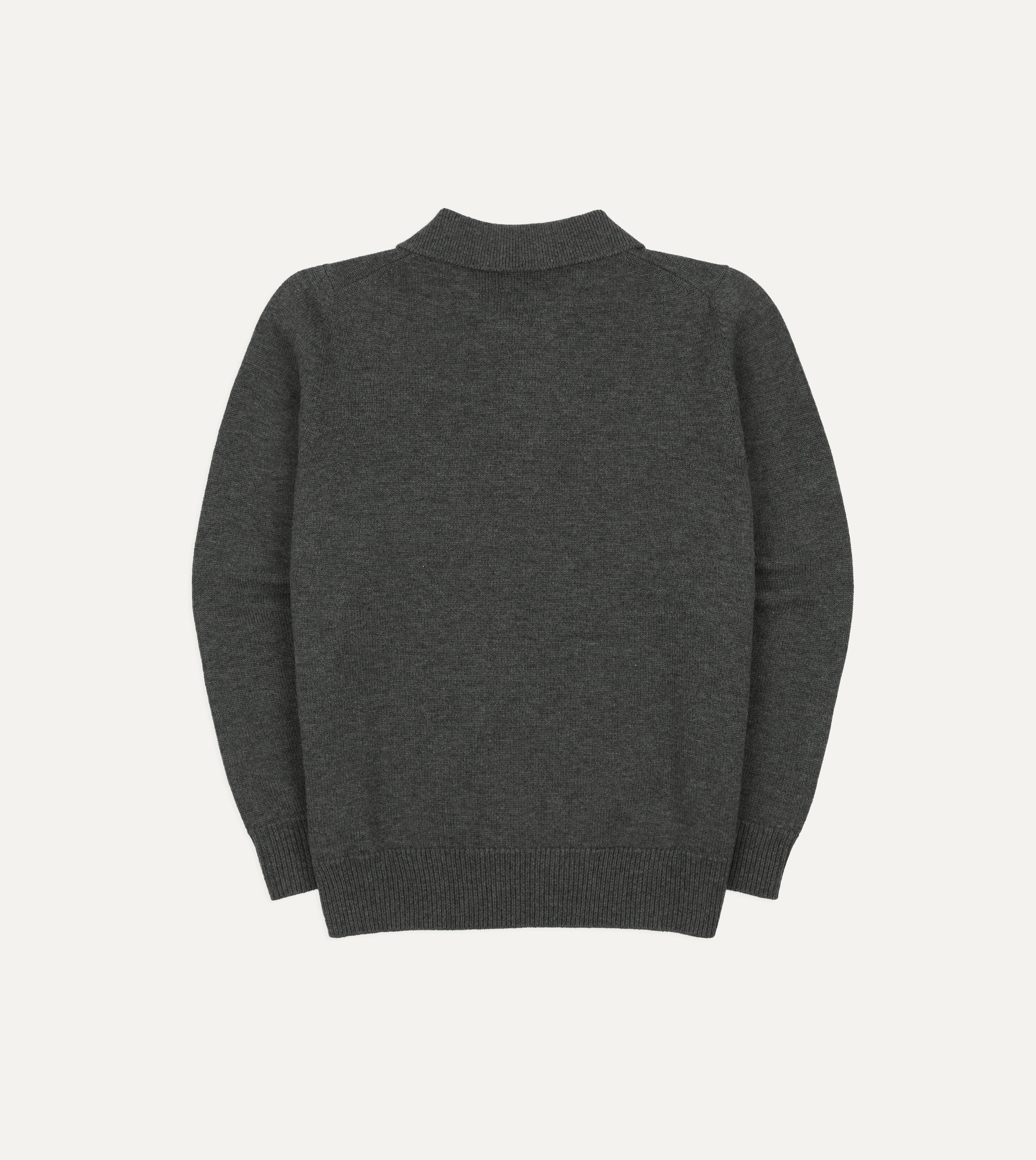 Grey Merino Wool Knitted Polo