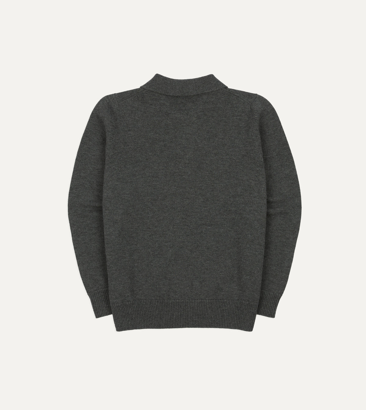 Grey Merino Wool Knitted Polo