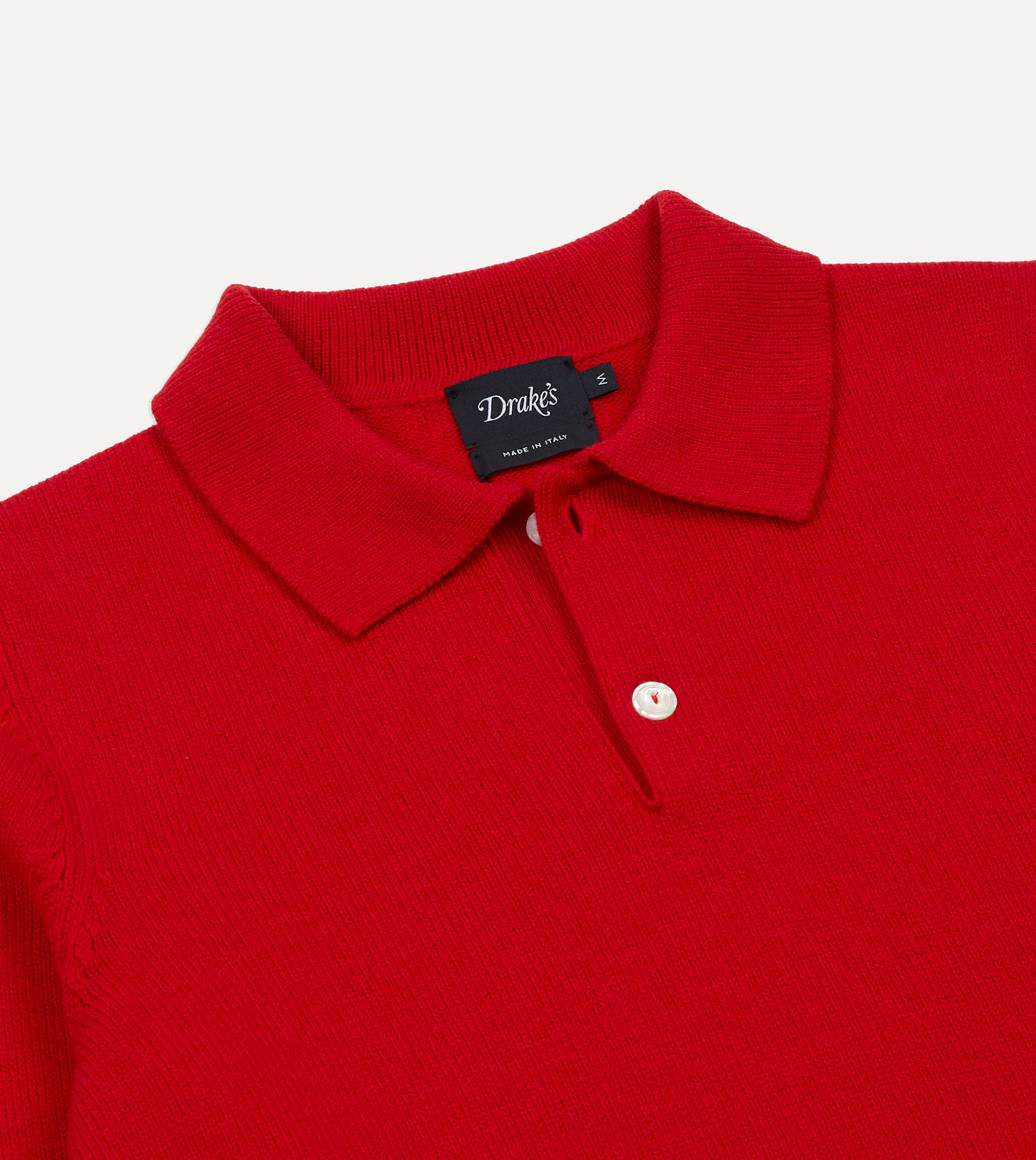 Red Merino Wool Knitted Polo