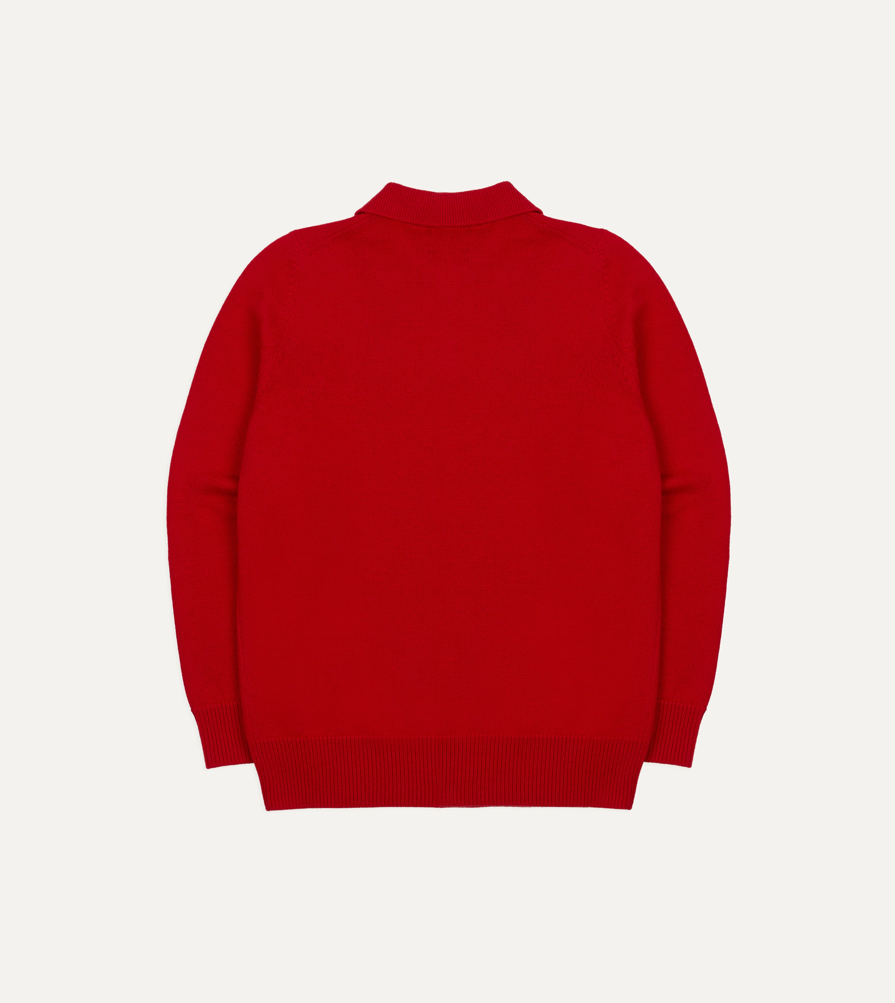 Red Merino Wool Knitted Polo