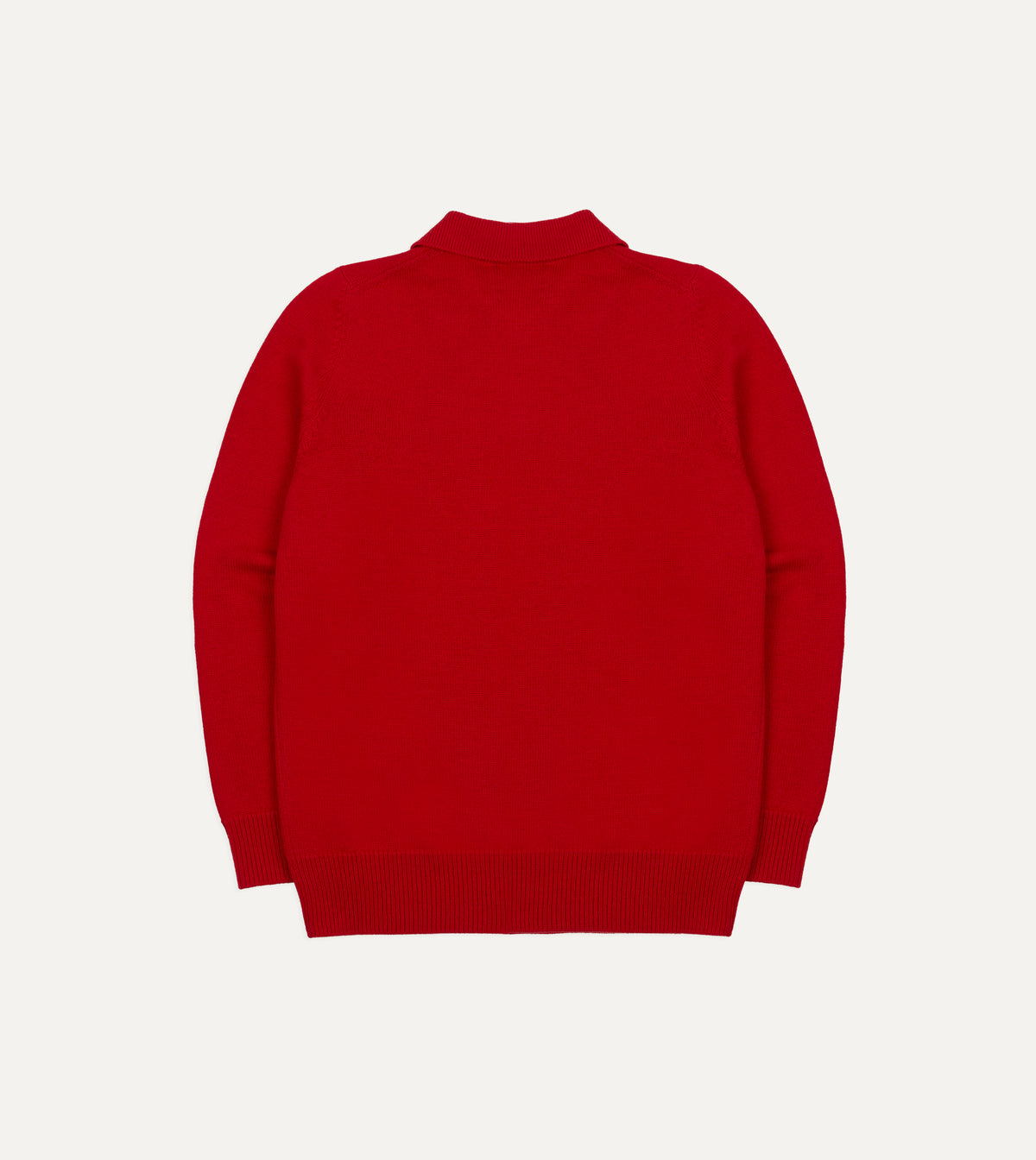 Red Merino Wool Knitted Polo