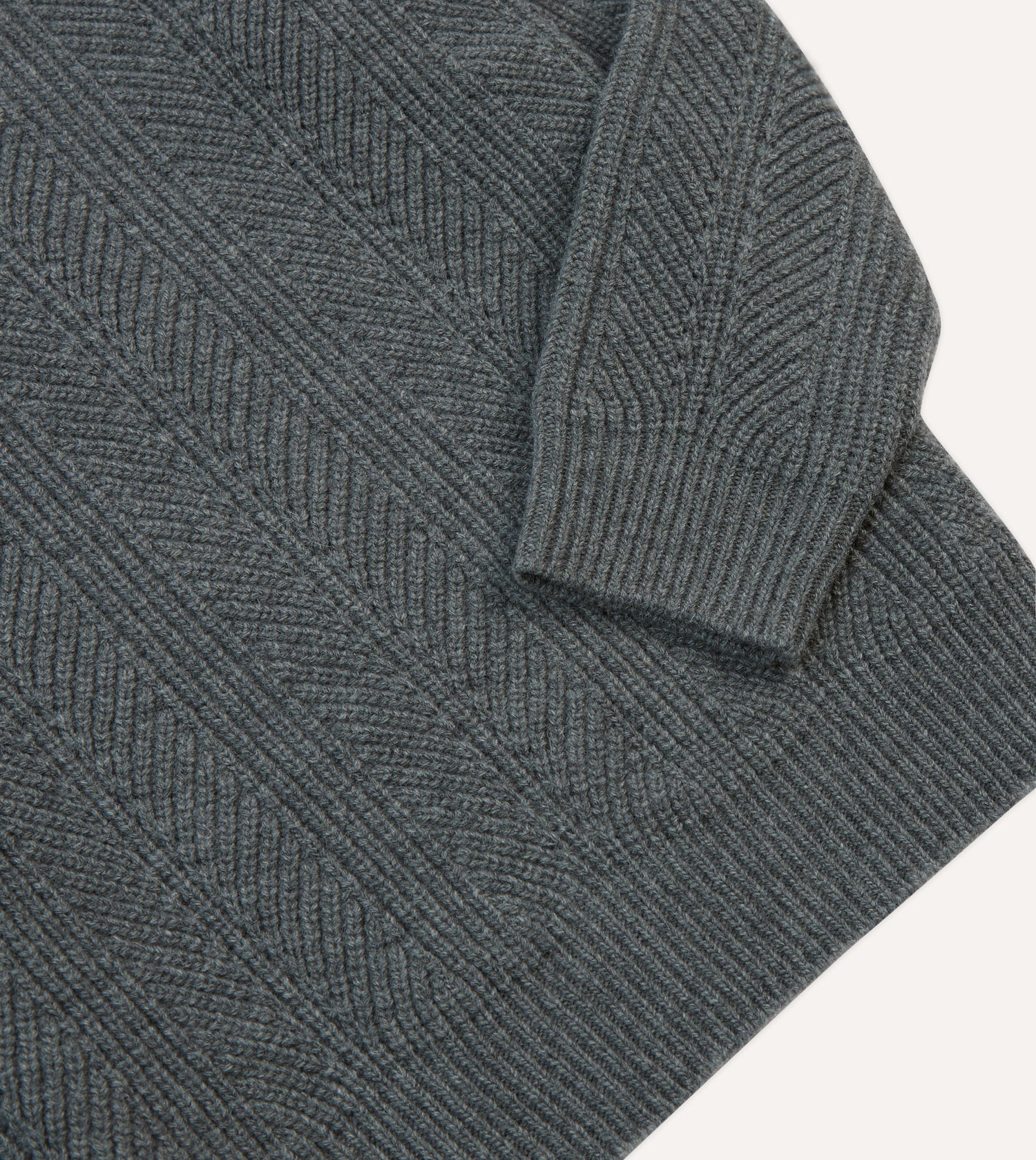 Grey Alpaca Lambswool Integral Collar Jumper