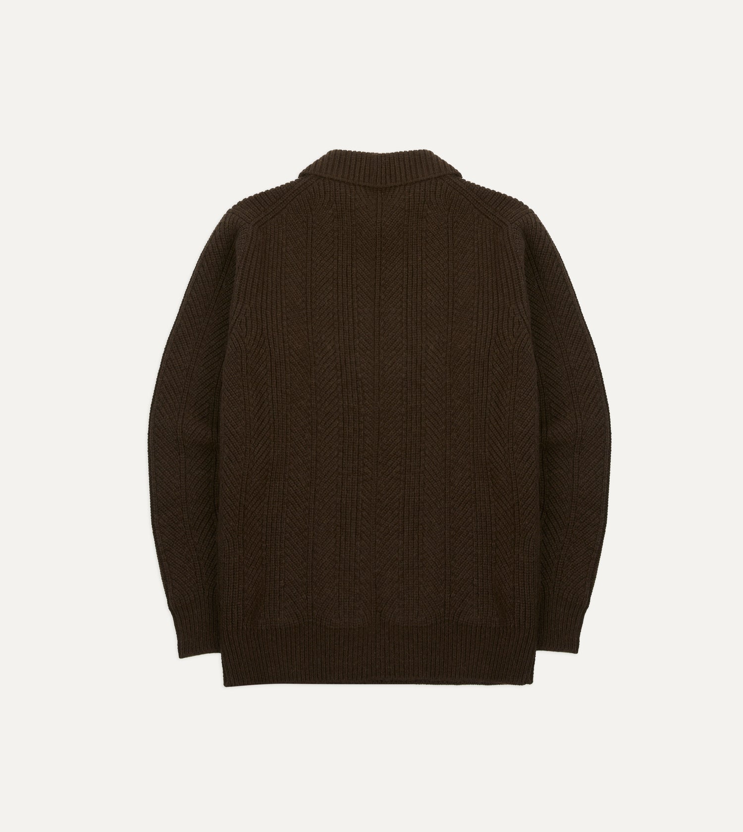 Brown Alpaca Lambswool Integral Collar Jumper