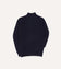 Navy Brushed Shetland Mock Neck Jumper