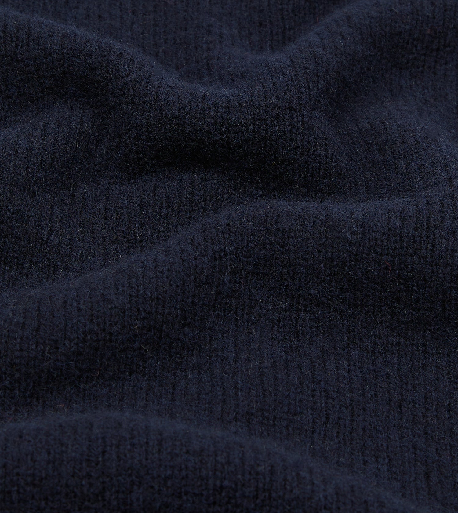 Navy Brushed Shetland Mock Neck Jumper