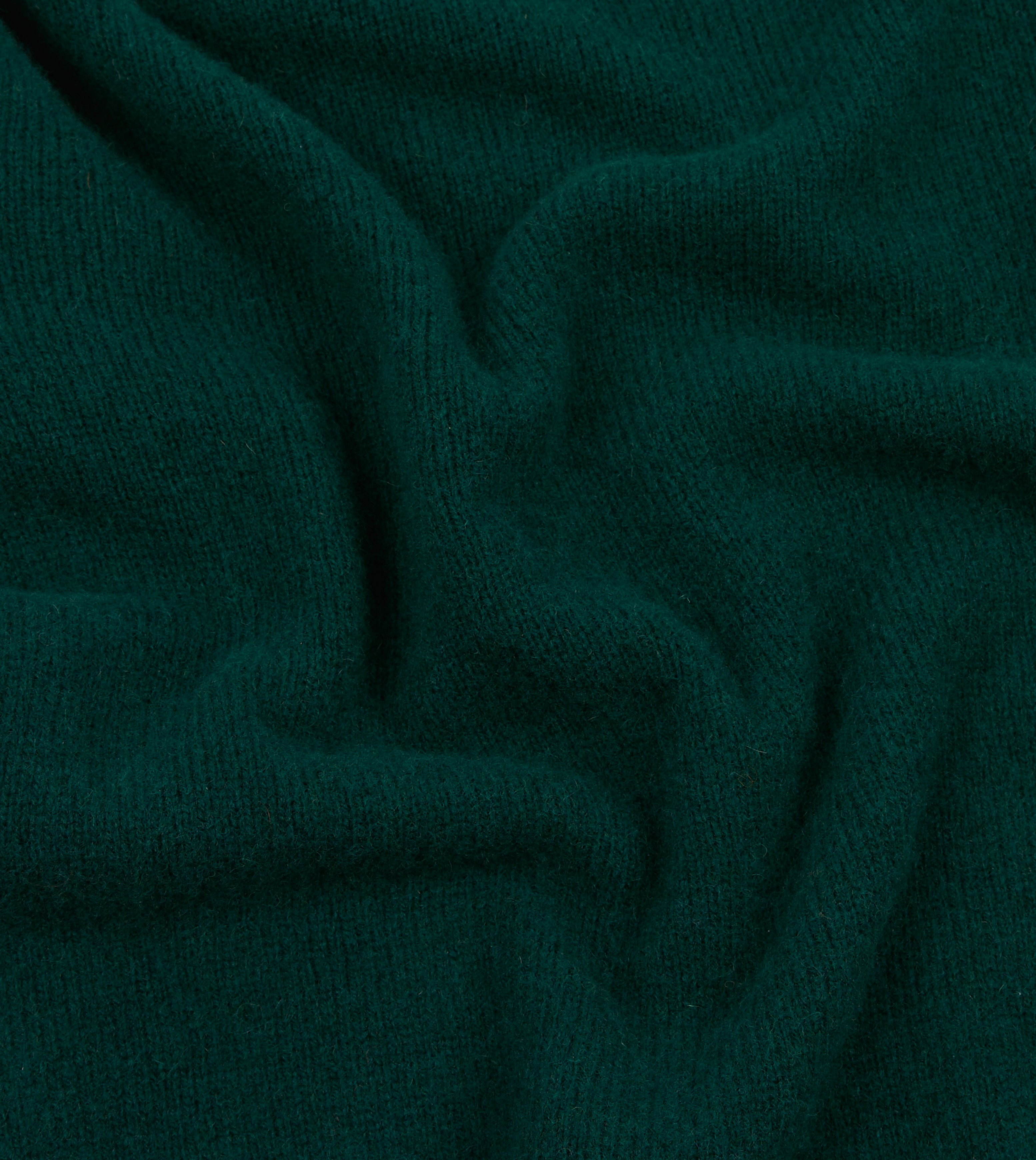 Green Brushed Shetland Mock Neck Jumper