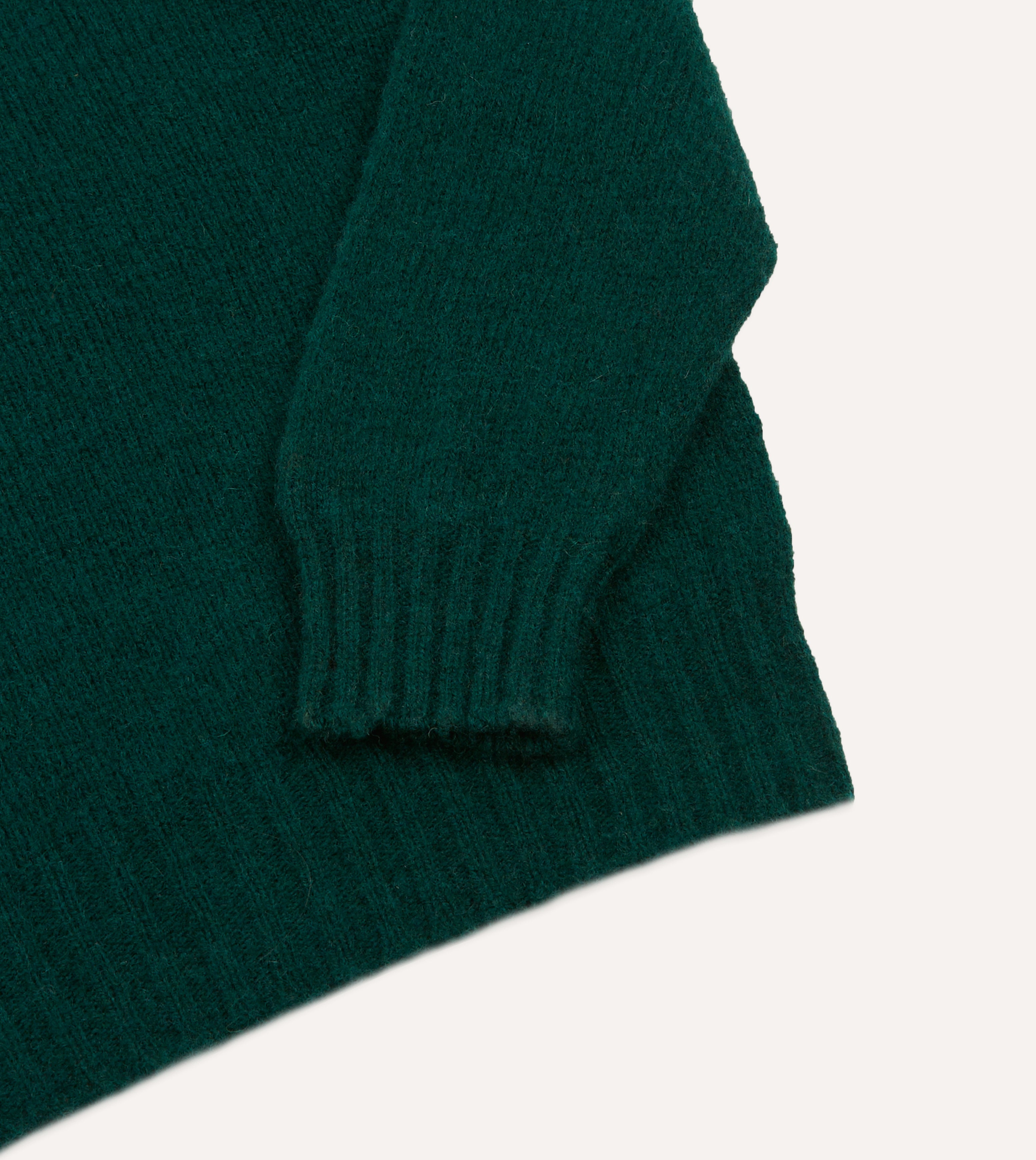Green Brushed Shetland Mock Neck Jumper – Drakes US