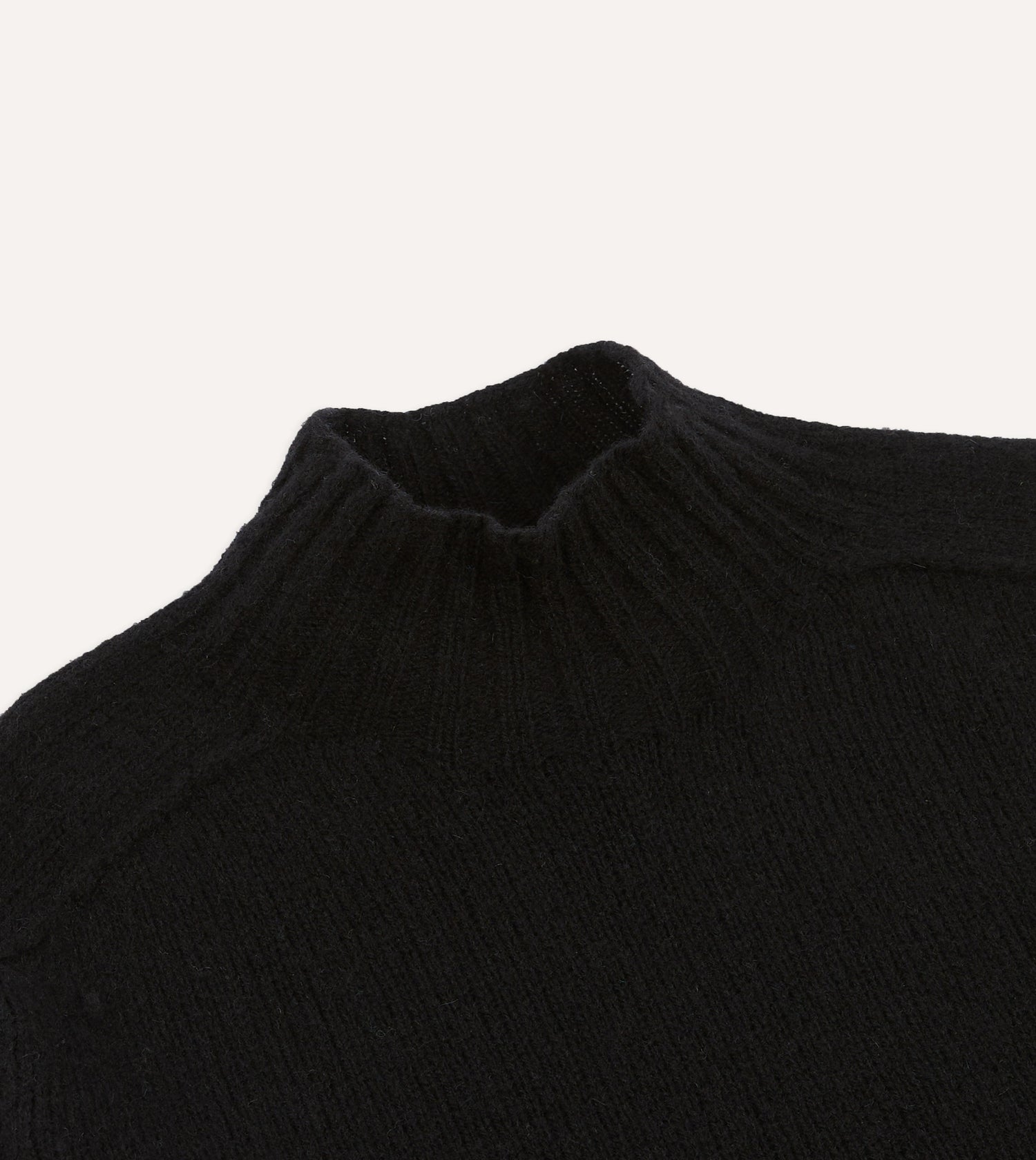 Black Brushed Shetland Mock Neck Jumper