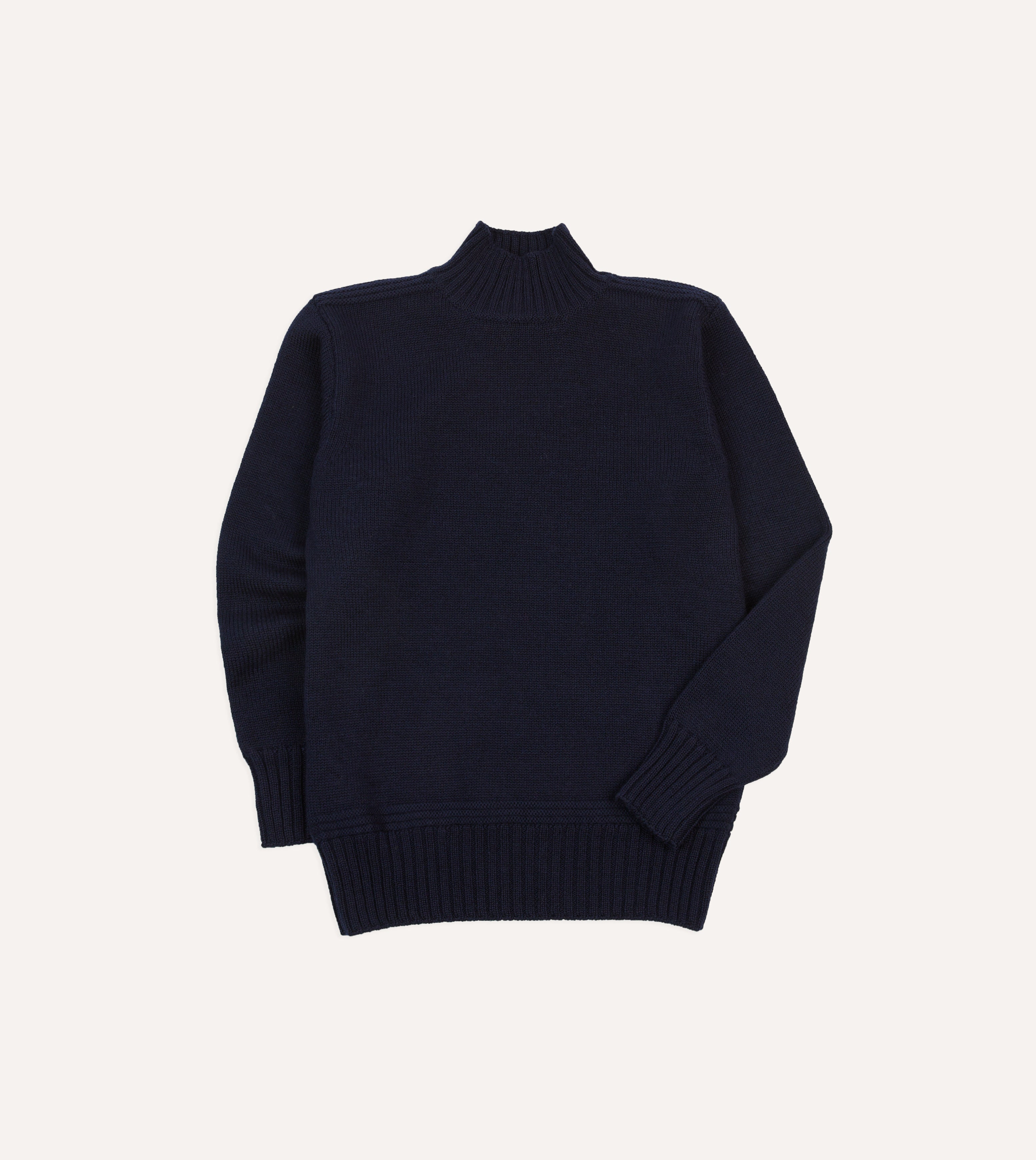 Navy Heavyweight Mock Neck Jumper