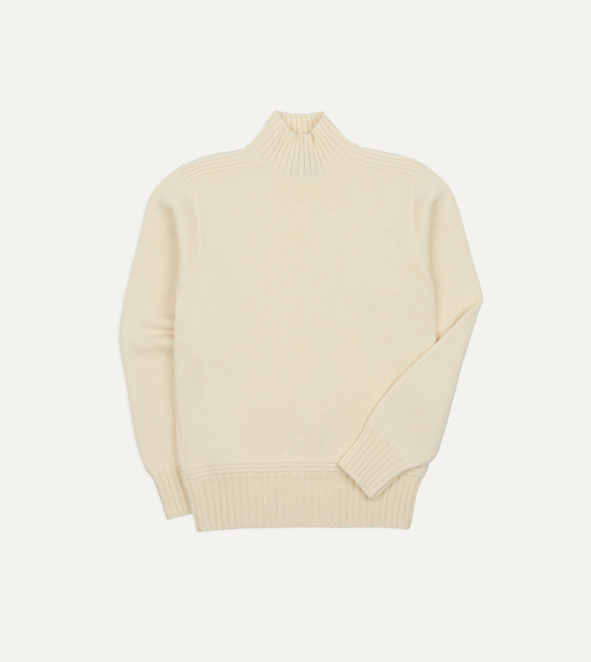 Ecru Heavyweight Mock Neck Jumper