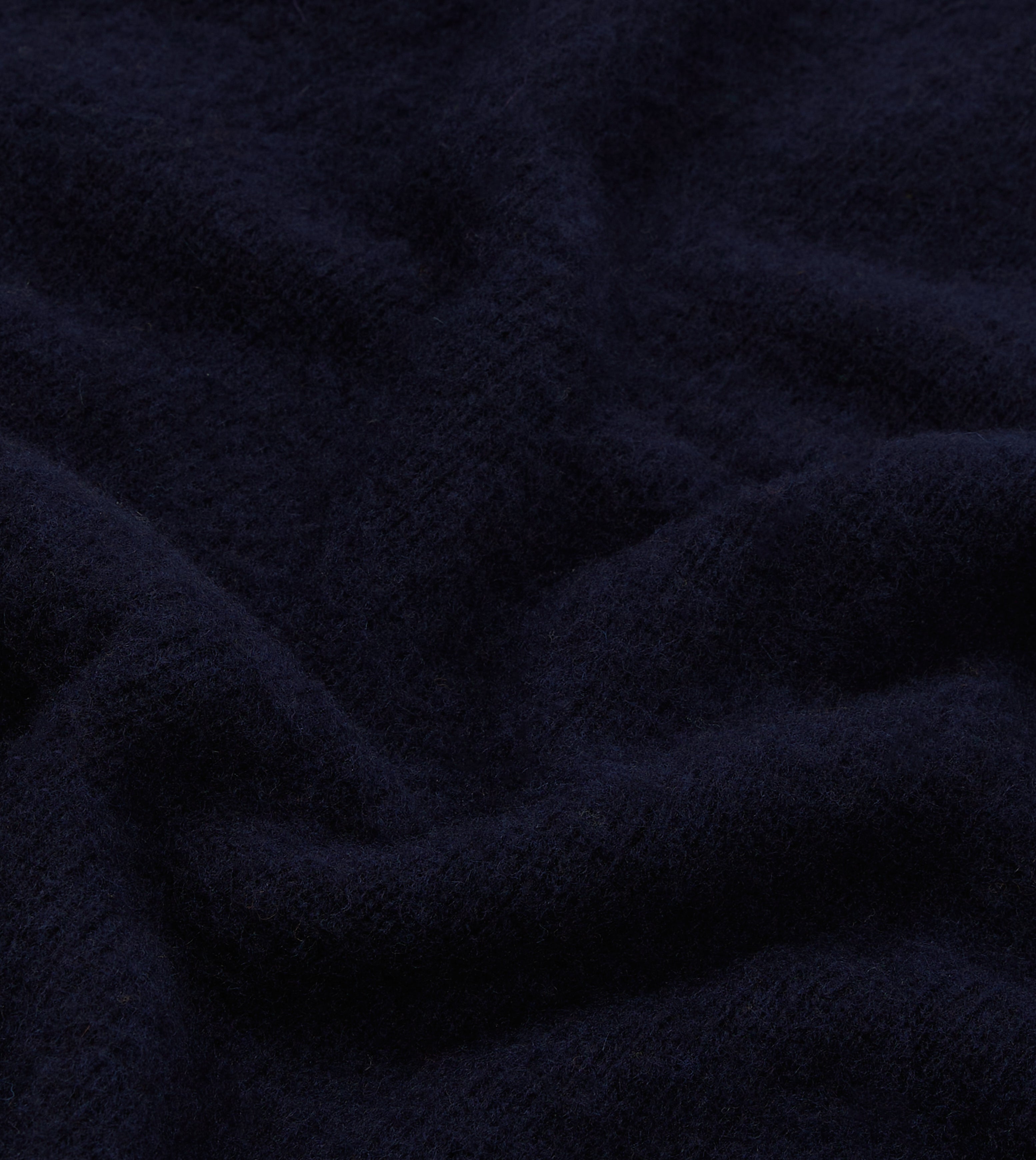 Navy Brushed Shetland Mock Neck Jumper