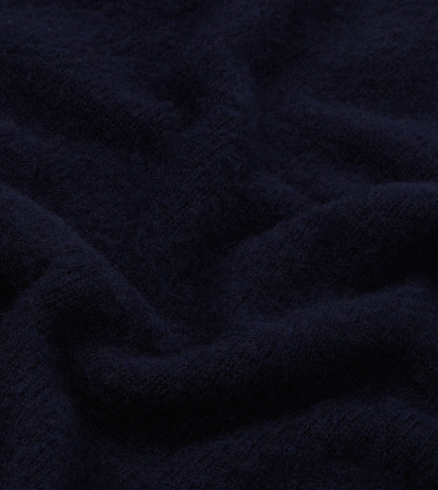 Navy Brushed Shetland Mock Neck Jumper