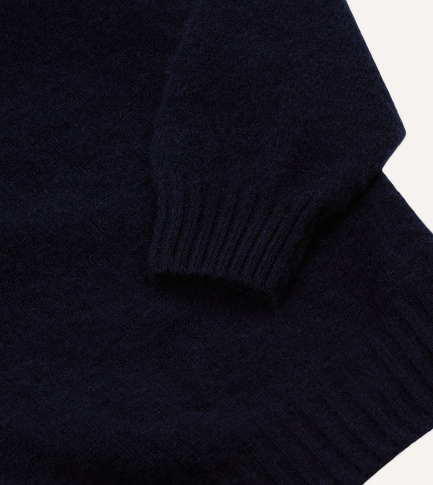 Navy Brushed Shetland Mock Neck Jumper