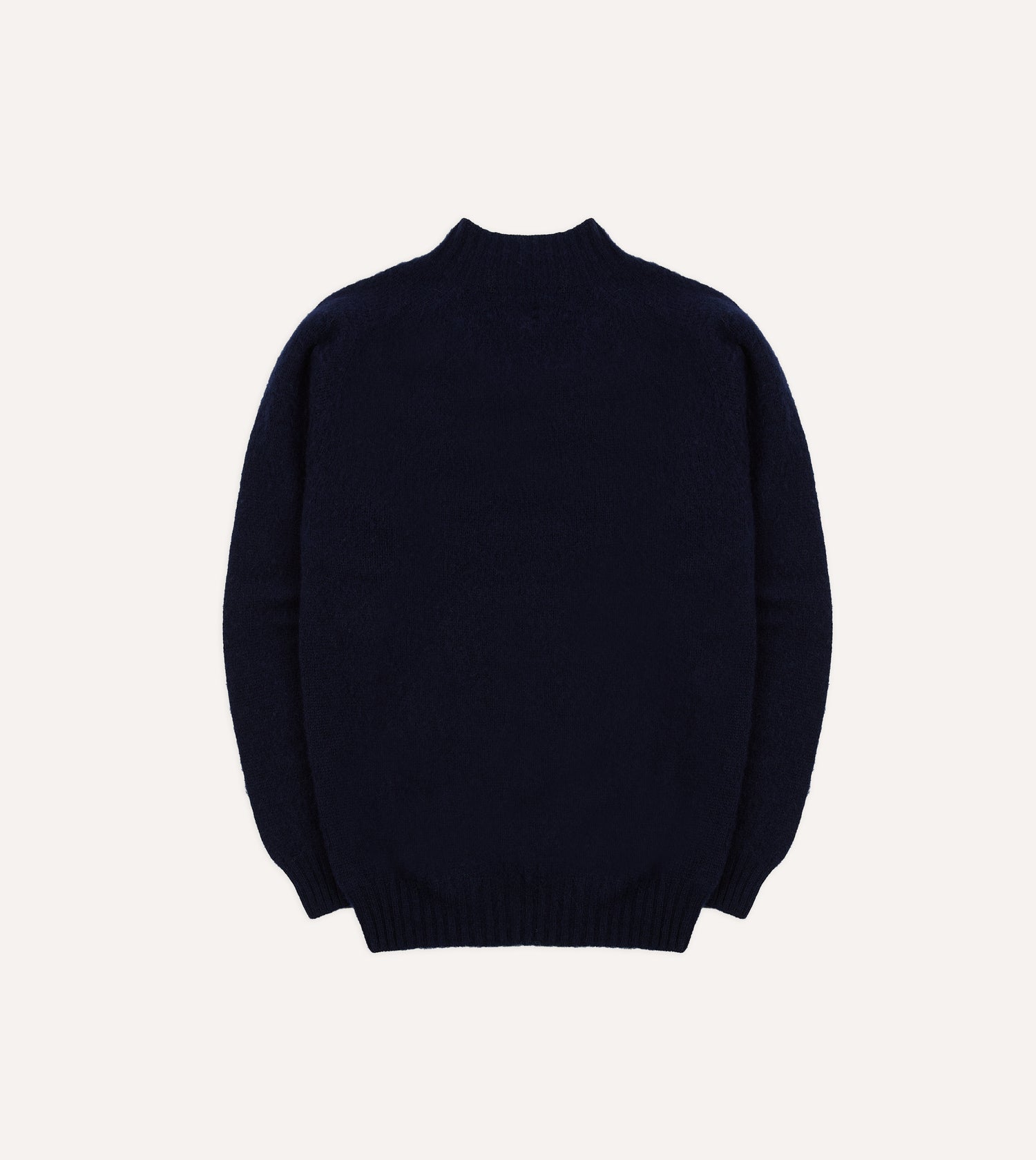 Navy Brushed Shetland Mock Neck Jumper