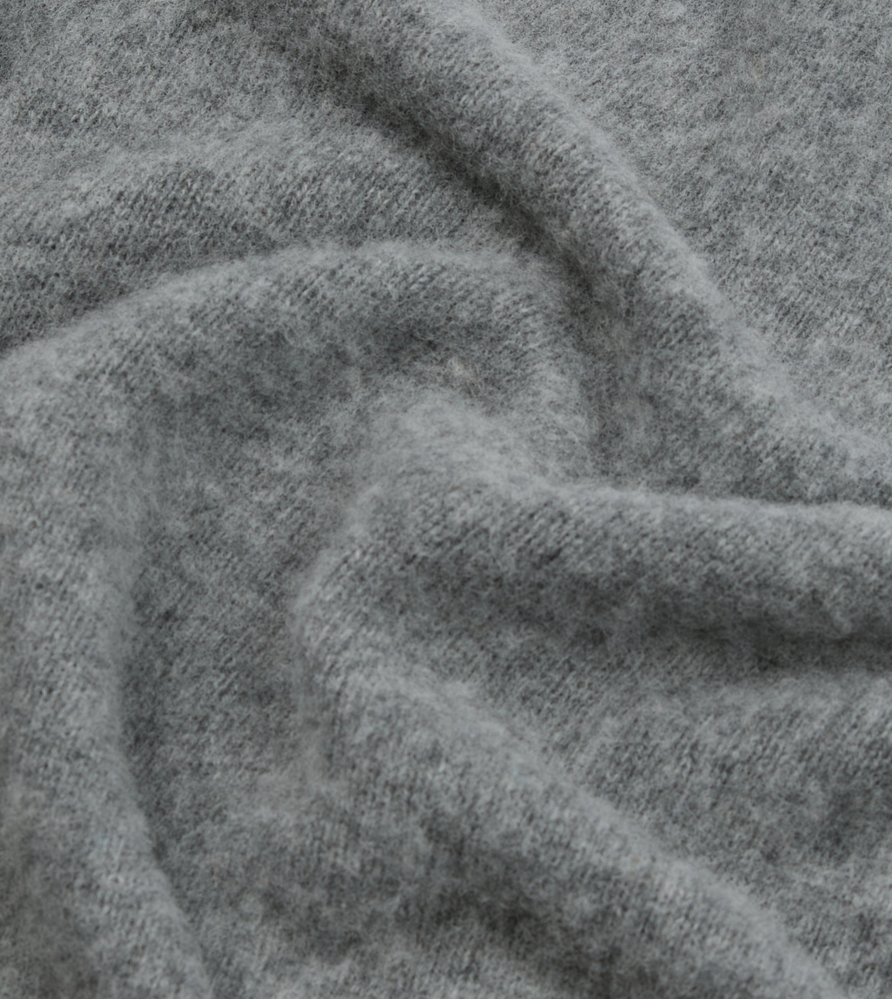Grey Brushed Shetland Mock Neck Jumper