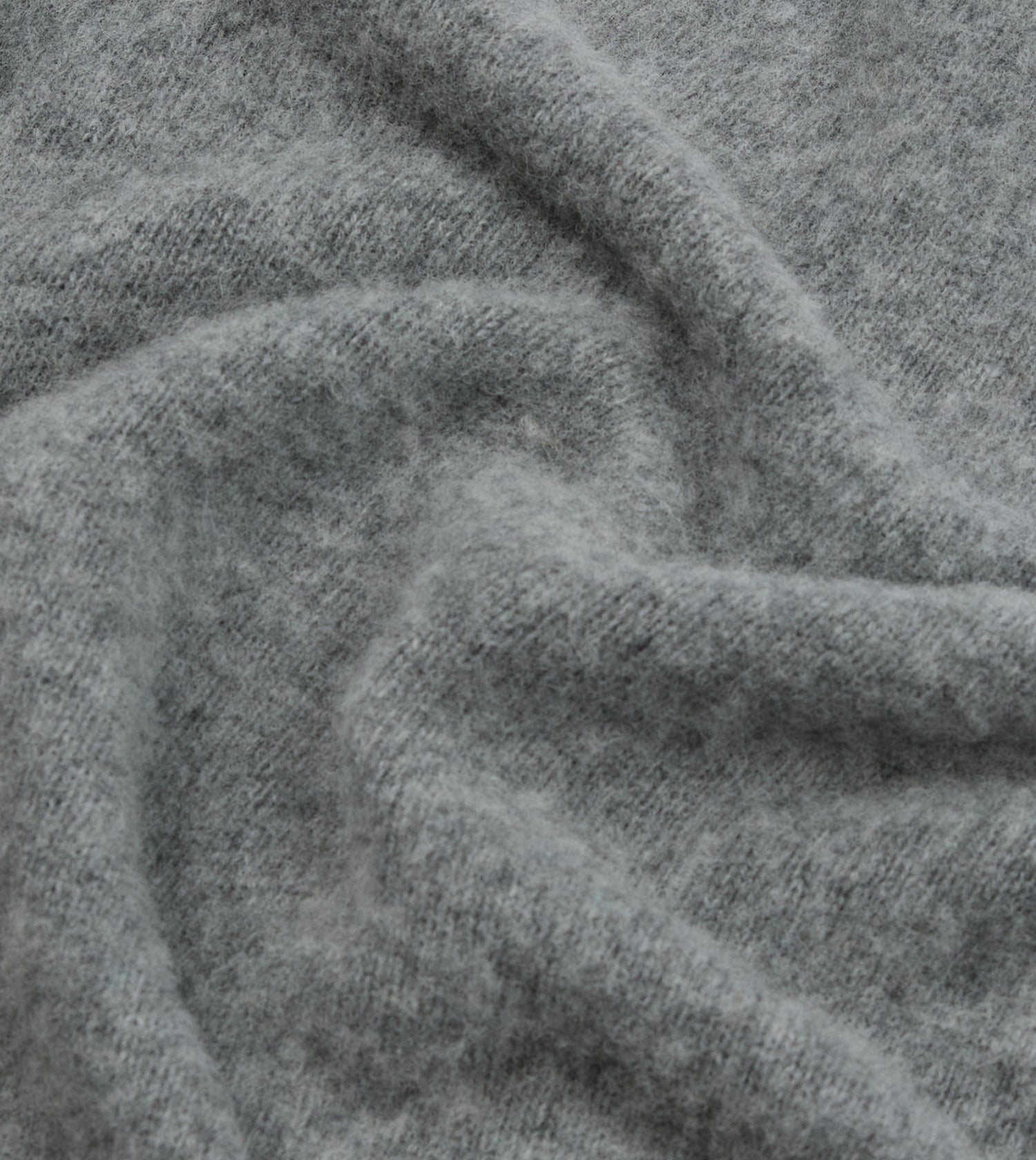 Grey Brushed Shetland Mock Neck Jumper