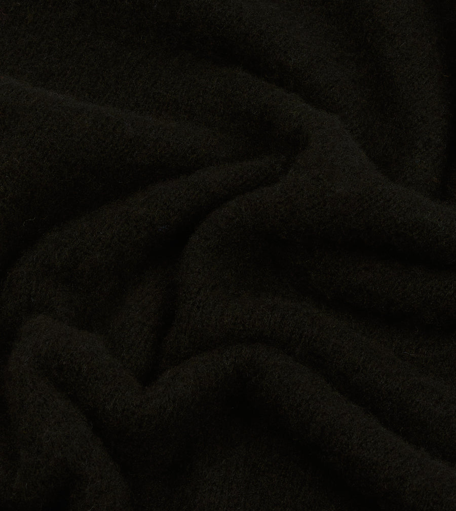 Black Brushed Shetland Mock Neck Jumper