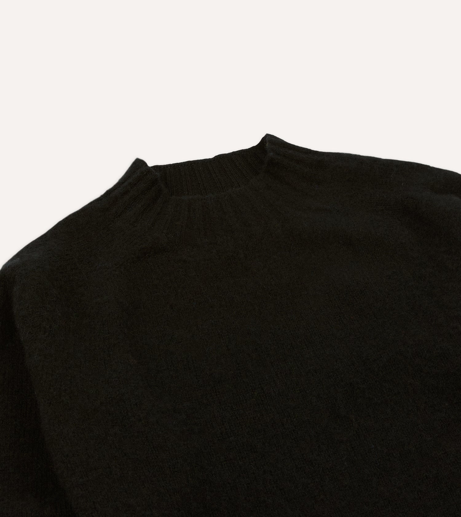 Black Brushed Shetland Mock Neck Jumper