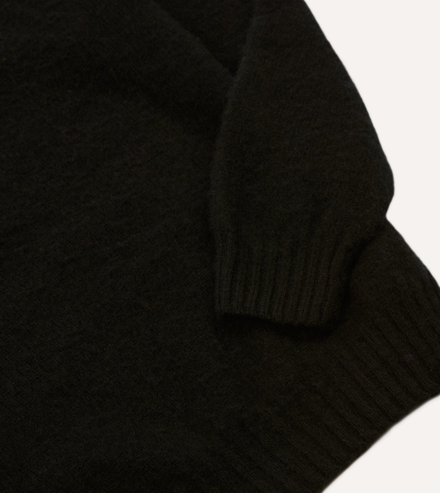 Black Brushed Shetland Mock Neck Jumper