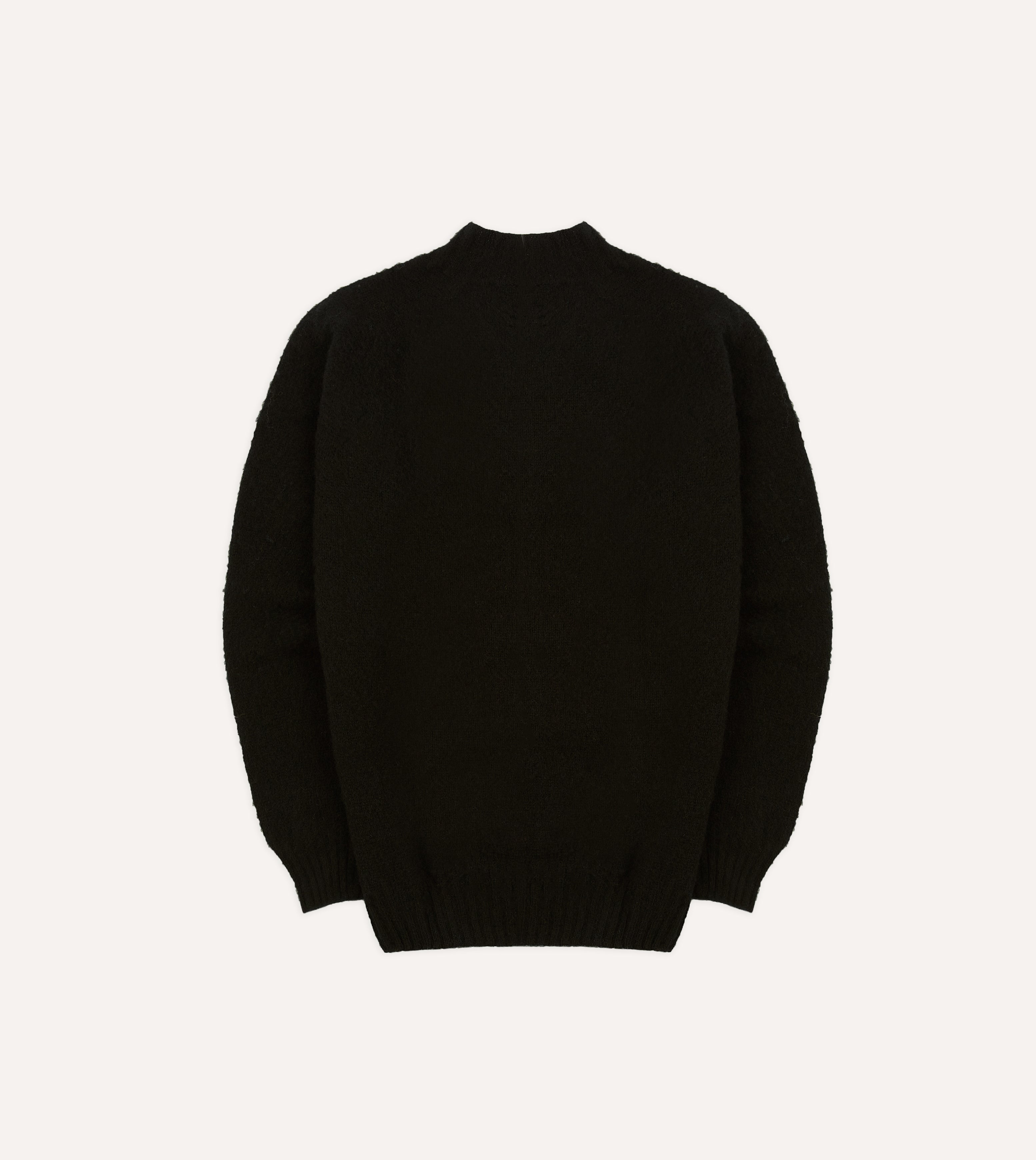 Black Brushed Shetland Mock Neck Jumper