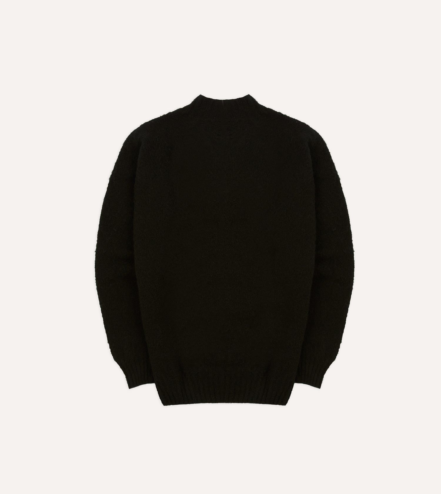 Black Brushed Shetland Mock Neck Jumper
